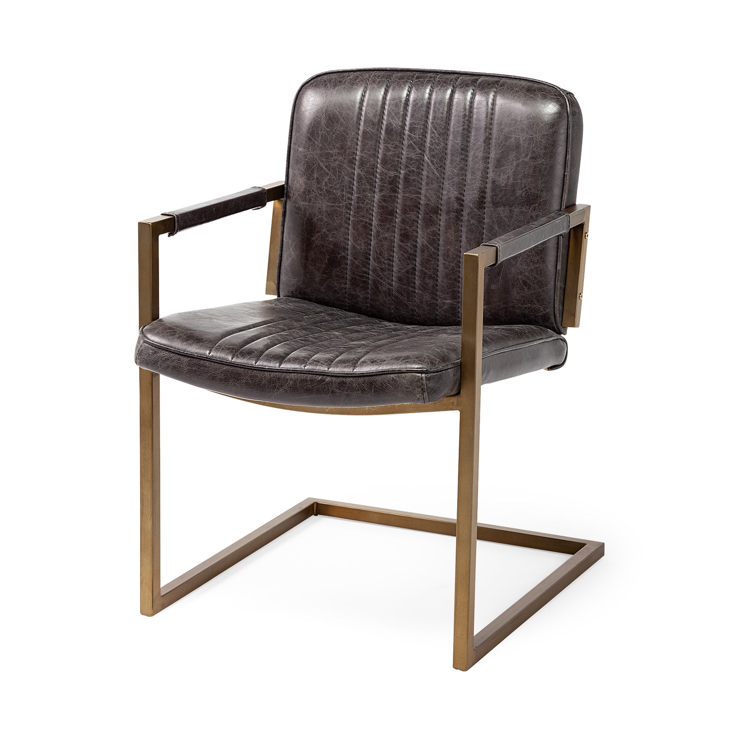 Horner Black Leather Seat with Metal Frame Dining Chair - Modern and Durable Dining Seating