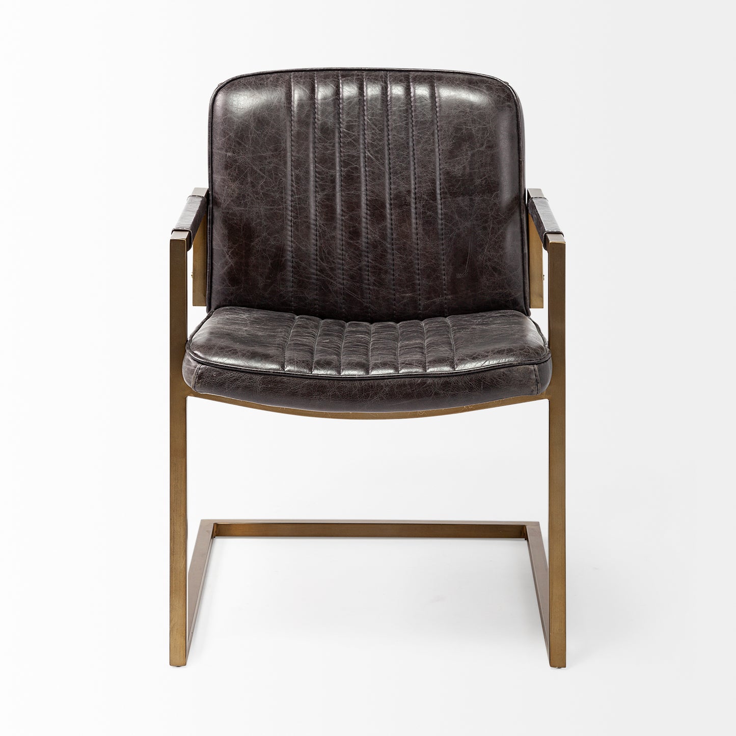 Horner Black Leather Seat with Metal Frame Dining Chair - Modern and Durable Dining Seating