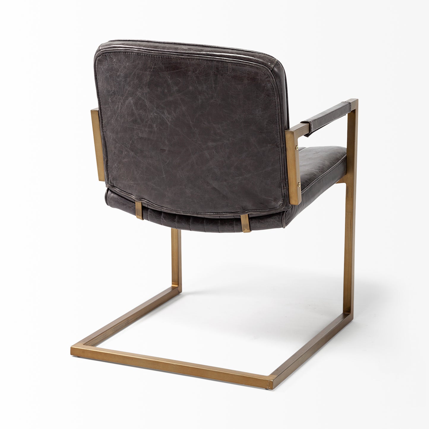 Horner Black Leather Seat with Metal Frame Dining Chair - Modern and Durable Dining Seating