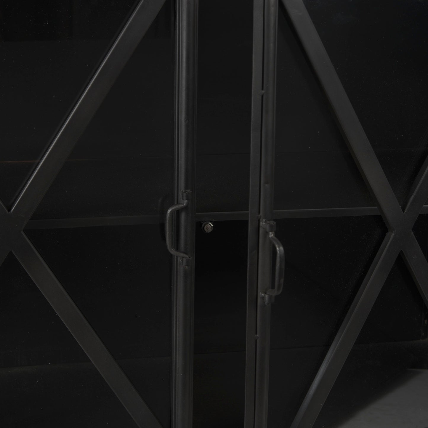 Poppy I Black Metal Sideboard with Glass Doors for a Modern and Chic Storage Solution