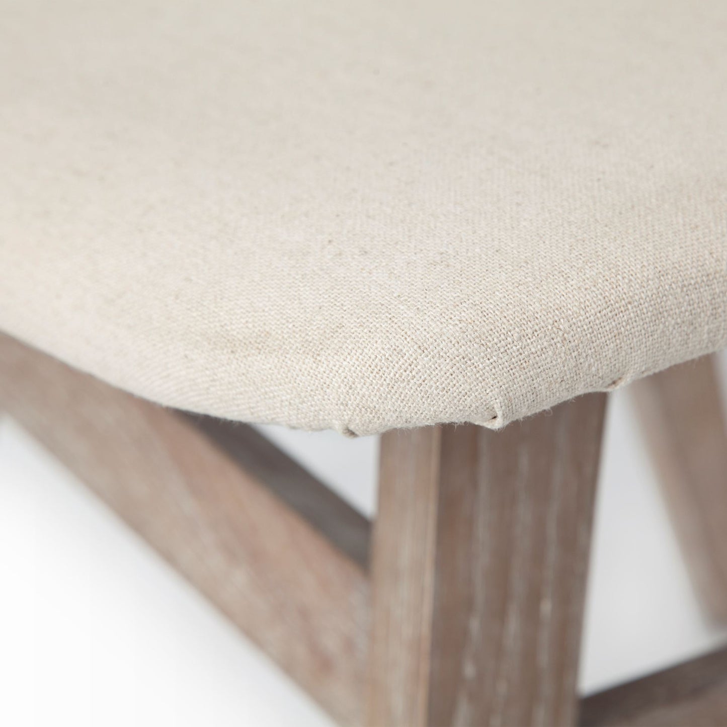 Haden I Cream Fabric Wrap Dining Chair with Brown Solid Wood Base - Set of 2, Elegant and Comfortable Seating