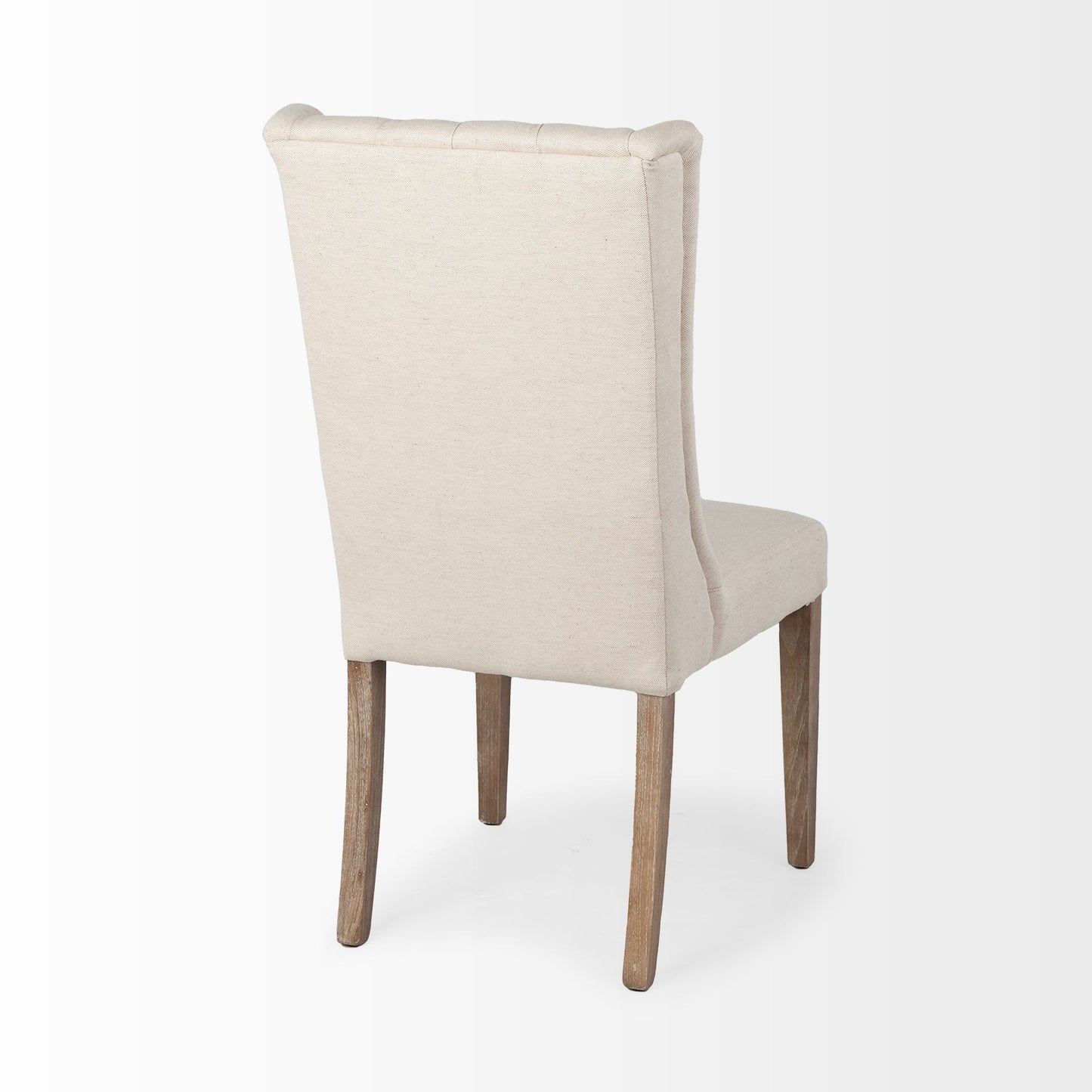 Mackenzie I Cream Plush Linen Dining Chair with Ash Solid Wood Base - Comfortable and Stylish Dining Seating