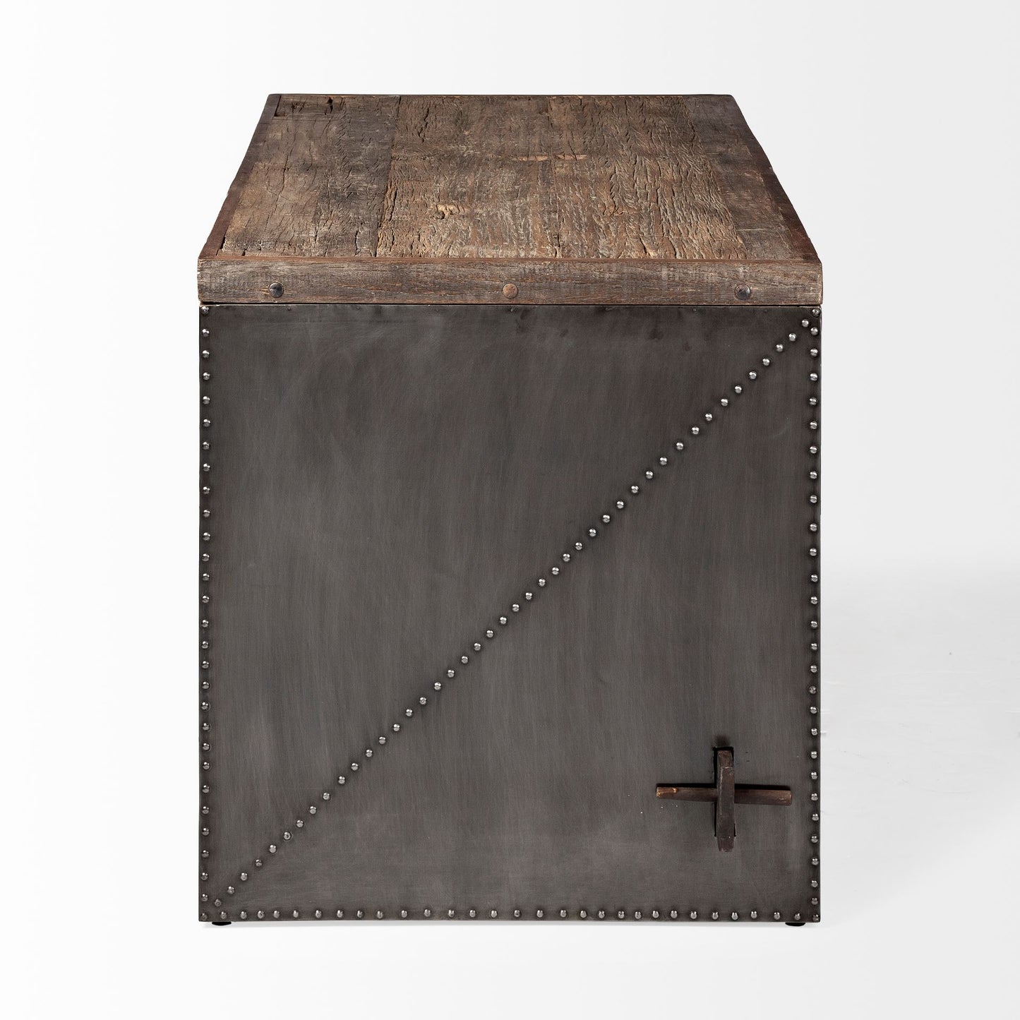Orwell Brown Wood Top with Metal Cladded Frame Office Desk - Modern and Sturdy Workspace Solution