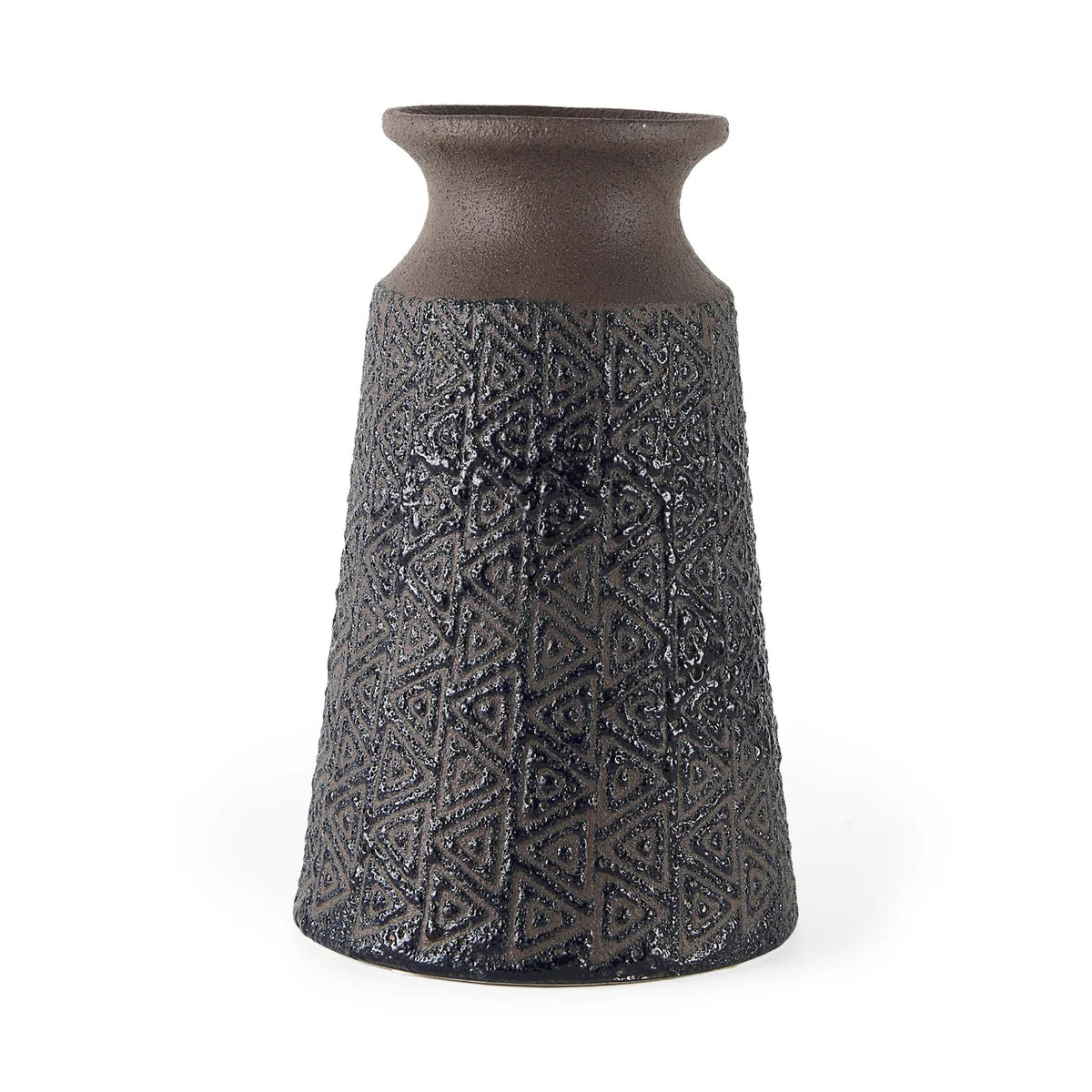 Sefina III Large Ceramic Vase with Intricate Geometric Patterns - Stunning Home Decor Accent Piece