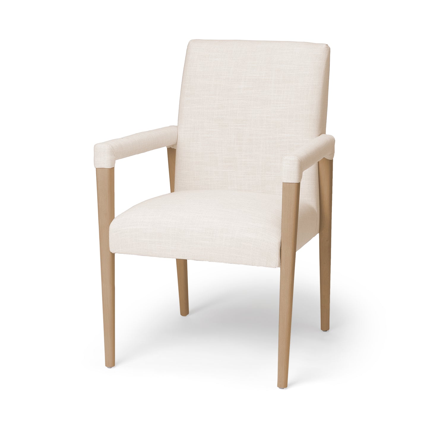 Palisades Cream Upholstered Armless Dining Chair with Solid Wood Frame - Set of 2