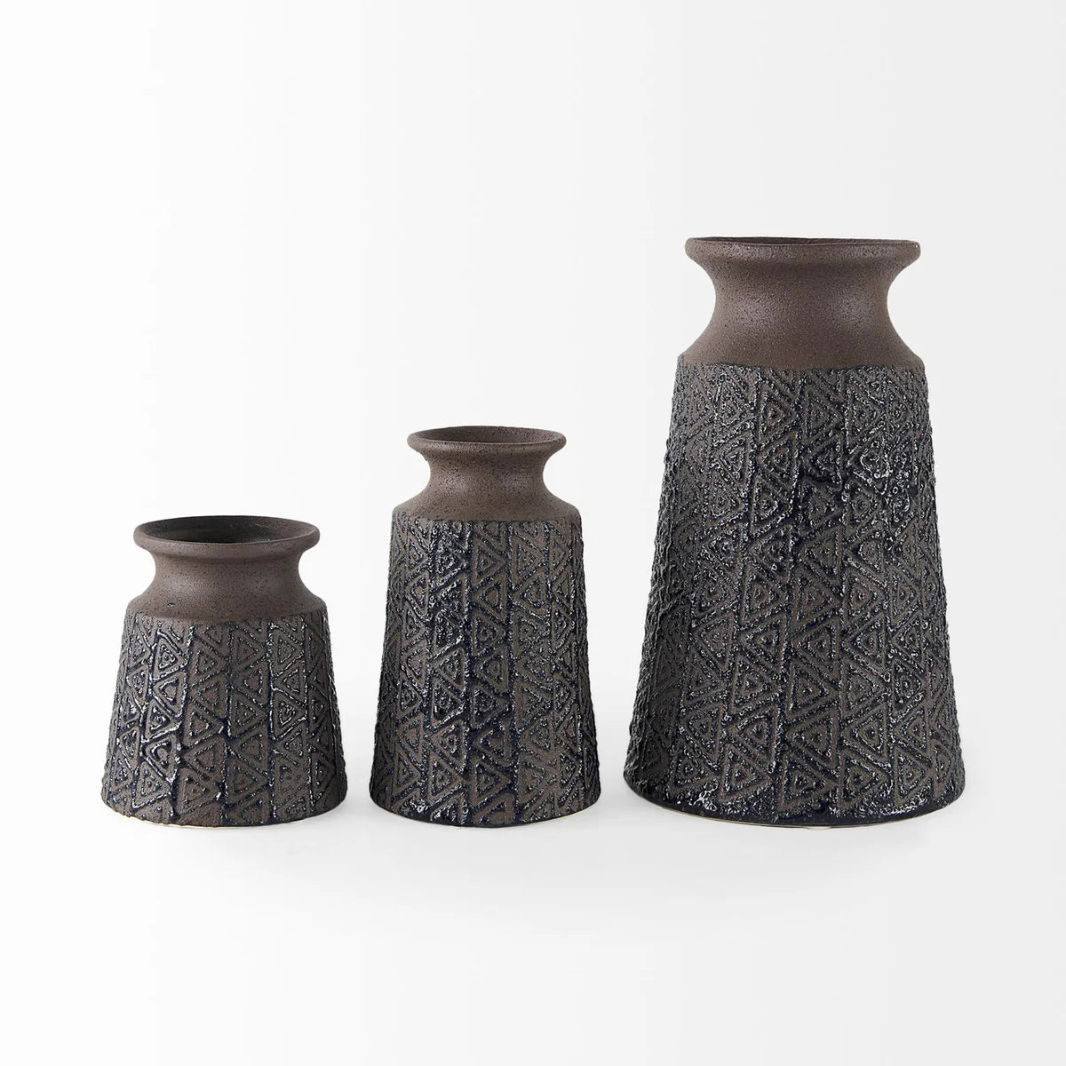 Sefina III Large Ceramic Vase with Intricate Geometric Patterns - Stunning Home Decor Accent Piece