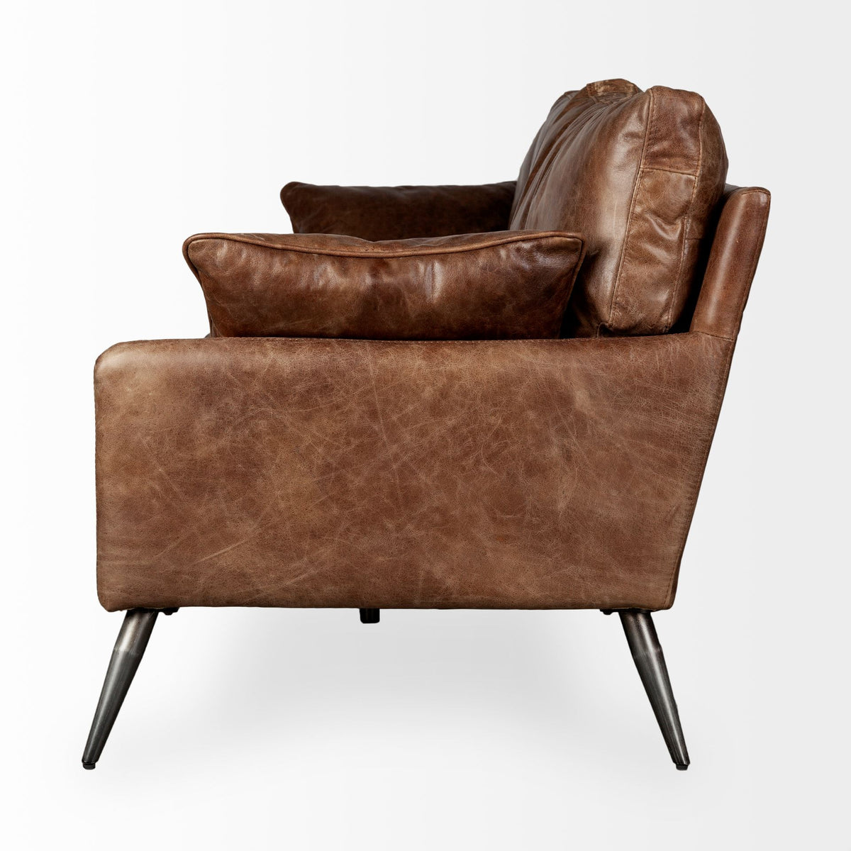 Cochrane Brown Leather Three Seater Sofa