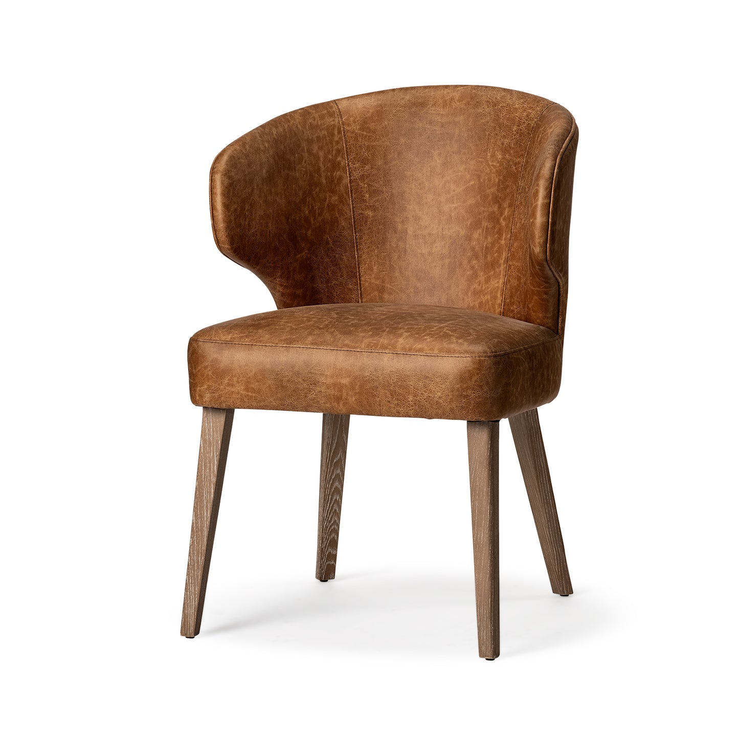 Niles Navy Fabric Seat with Dark Brown Wooden Legs Wingback Dining Chair - Stylish and Comfortable Seating