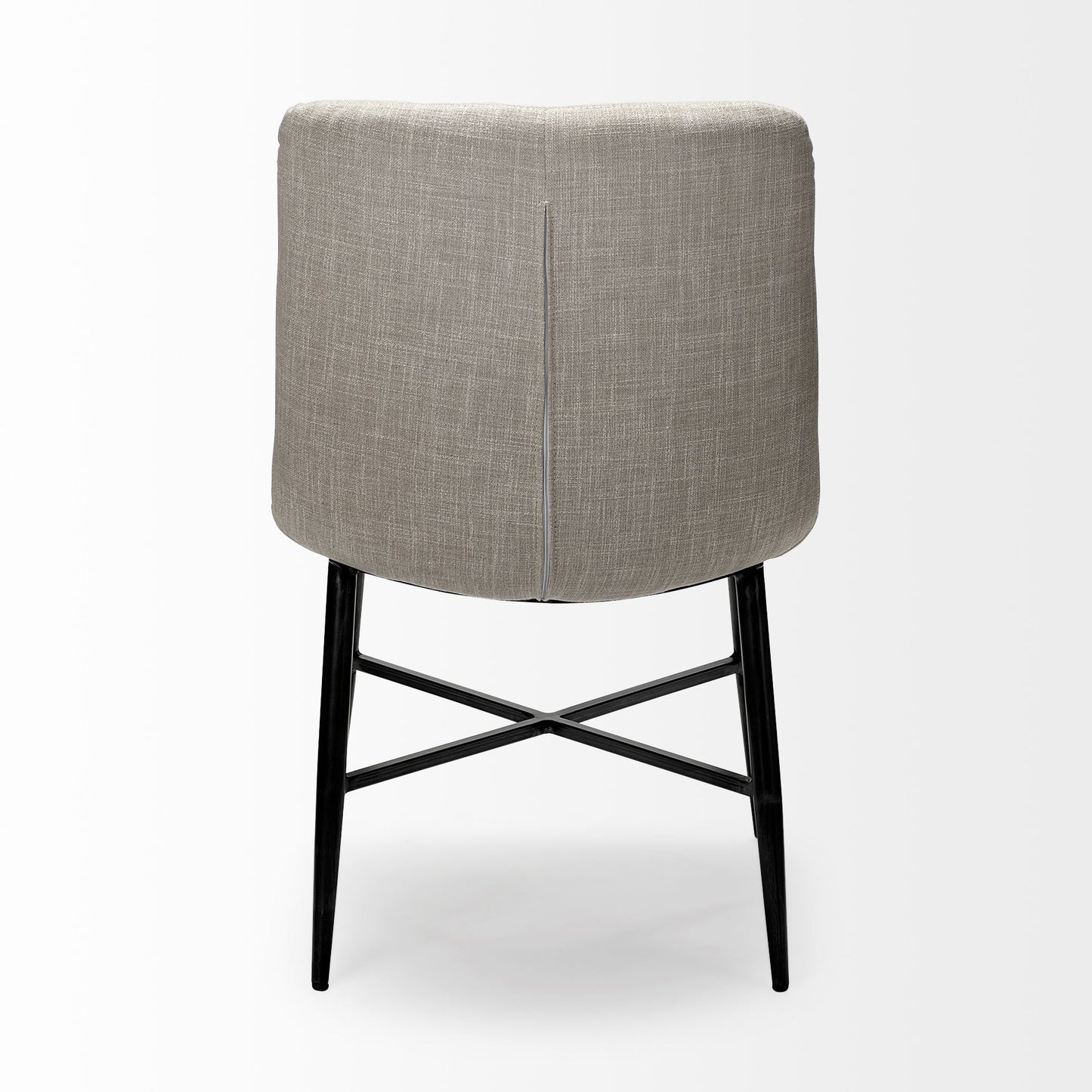 Barrow I Beige Fabric Wrap Dining Chair with Black Metal Frame - Set of 2, Modern and Comfortable Seating