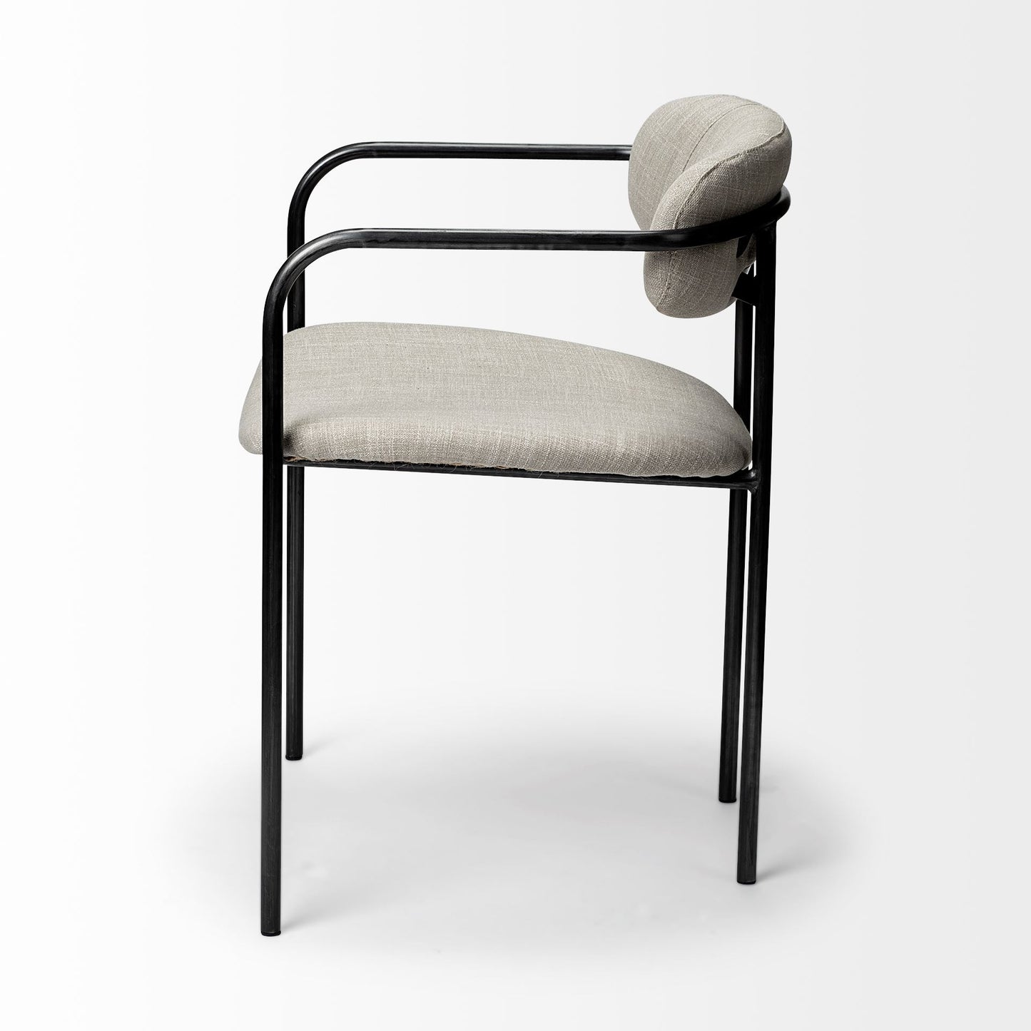 Parker I Cream Fabric Seat Dining Chair - Set of 2, Elegant and Modern Seating