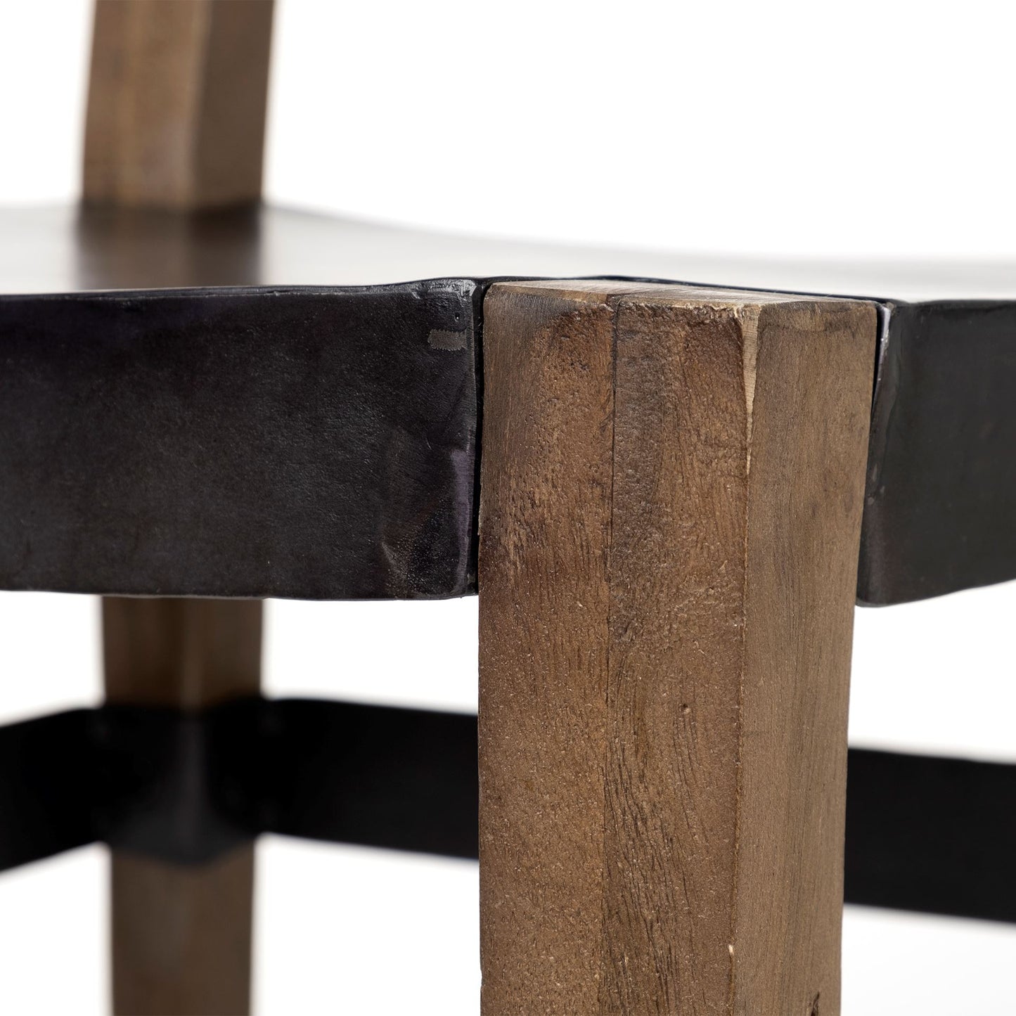 Nell I Black Iron Seat with Solid Brown Wooden Base Dining Chair - Stylish and Durable Dining Seating