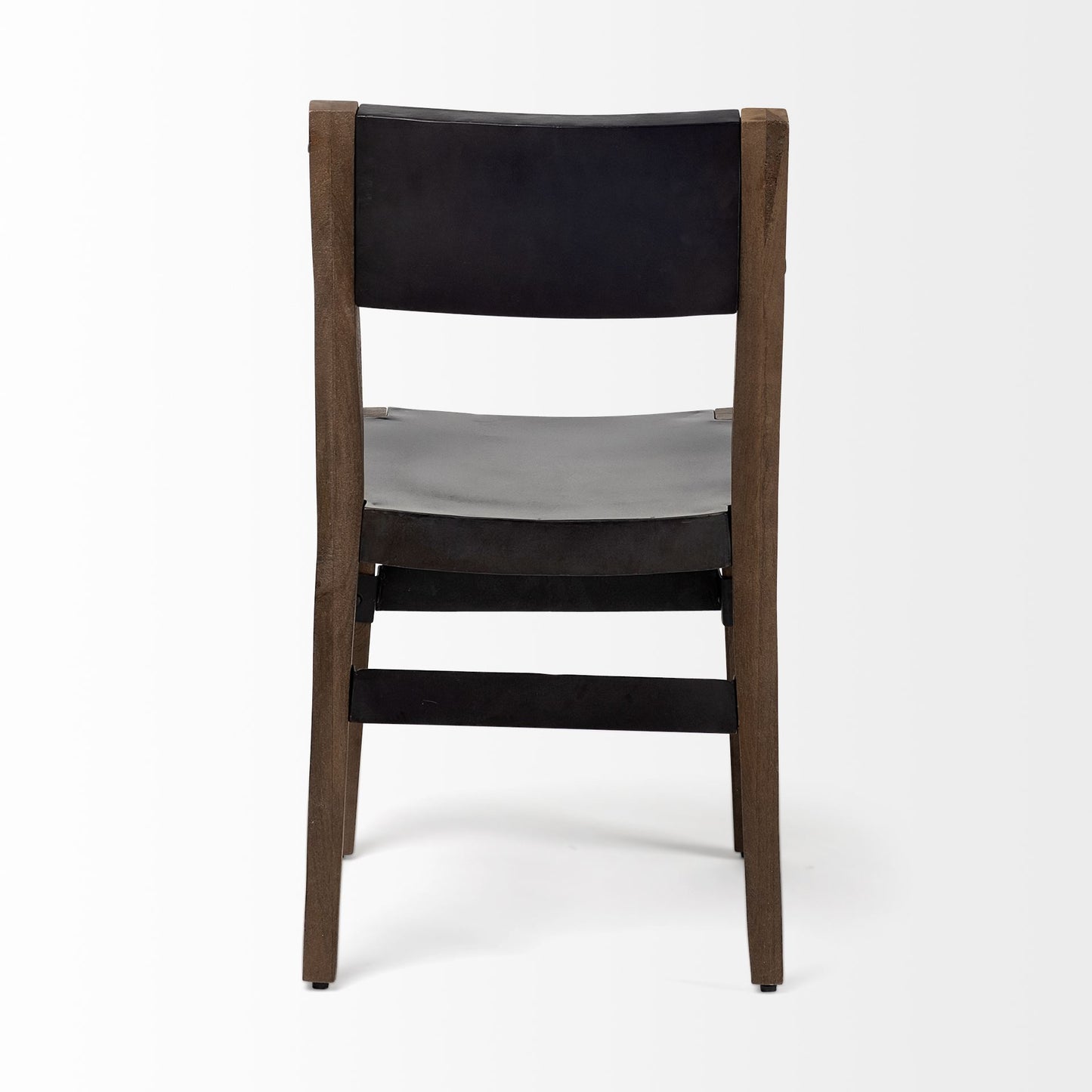 Nell I Black Iron Seat with Solid Brown Wooden Base Dining Chair - Stylish and Durable Dining Seating