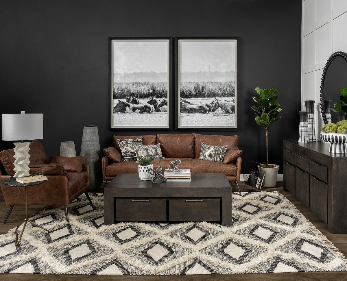 Cochrane Brown Leather Three Seater Sofa