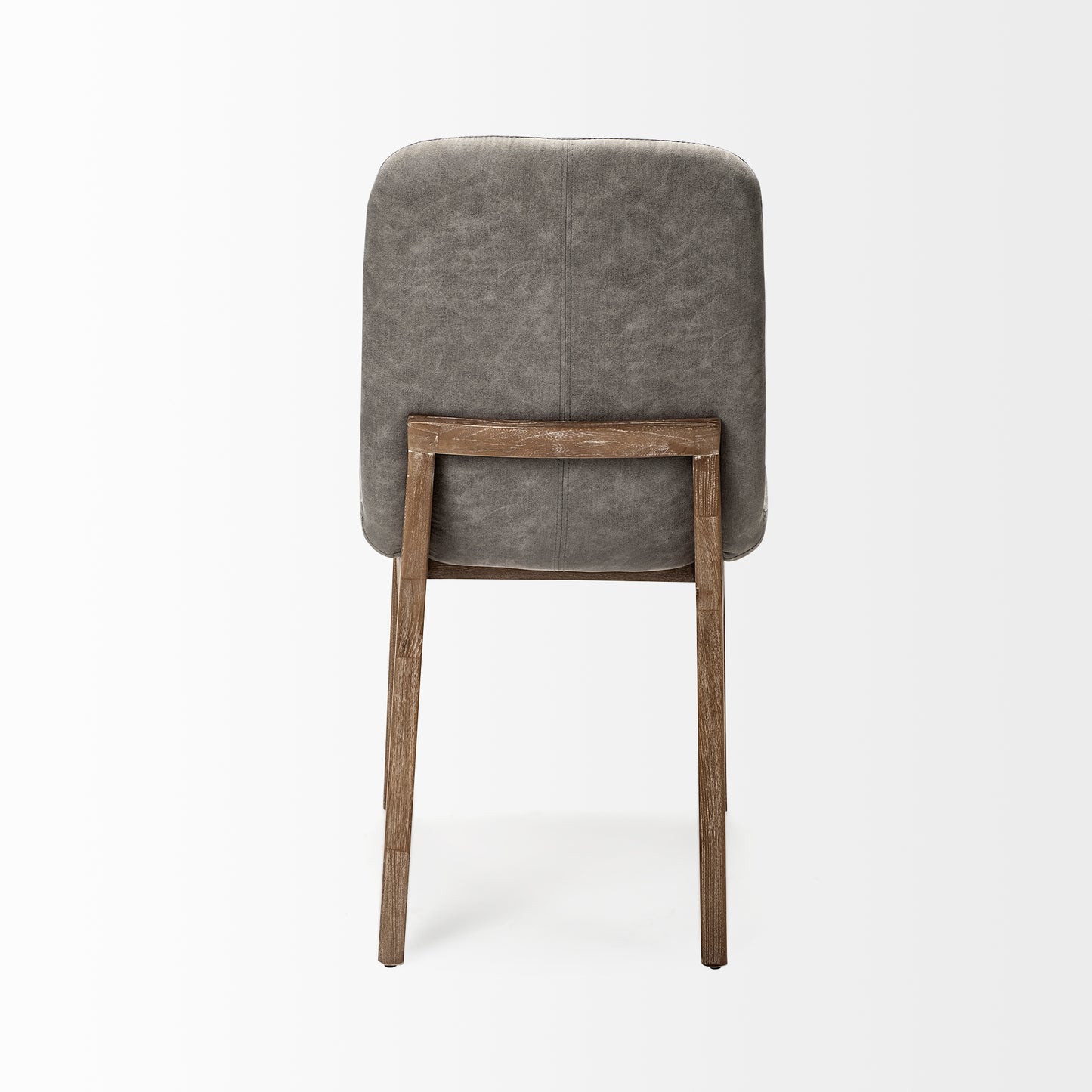 David Grey Fabric Wrap Dining Chair with Medium Brown Wood Base - Set of 2, Elegant and Comfortable Seating
