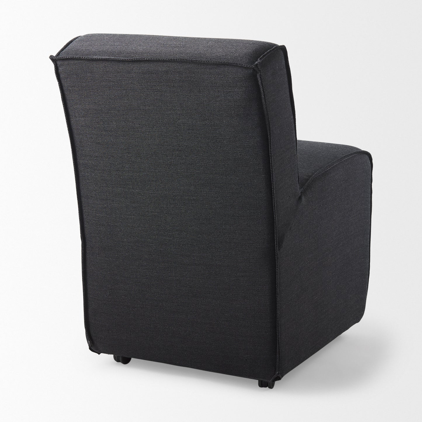 Damon Fully Upholstered Grey Fabric Dining Chair on Casters - Set of 2, Stylish and Versatile Seating