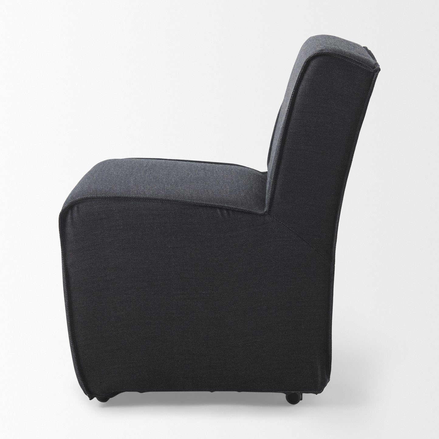 Damon Fully Upholstered Grey Fabric Dining Chair on Casters - Set of 2, Stylish and Versatile Seating
