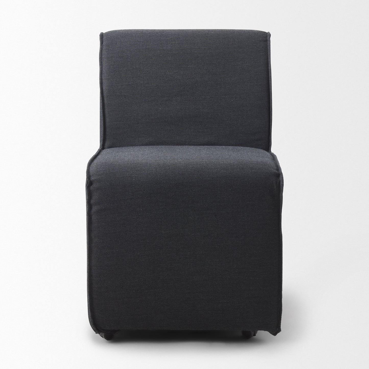 Damon Fully Upholstered Grey Fabric Dining Chair on Casters - Set of 2, Stylish and Versatile Seating