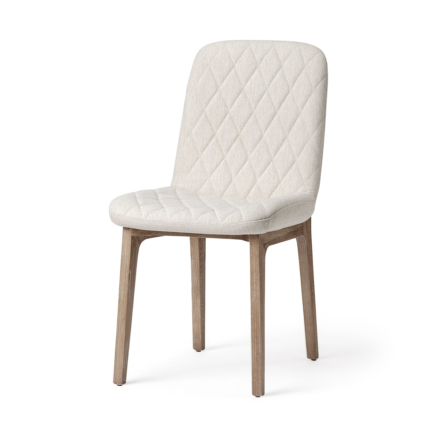 David Grey Fabric Wrap Dining Chair with Medium Brown Wood Base - Set of 2, Elegant and Comfortable Seating