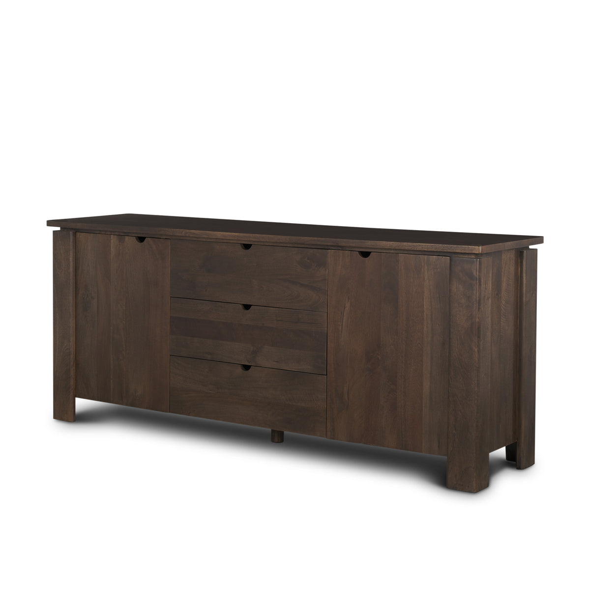 Wallen 2-Door Solid Dark Brown Wood Sideboard