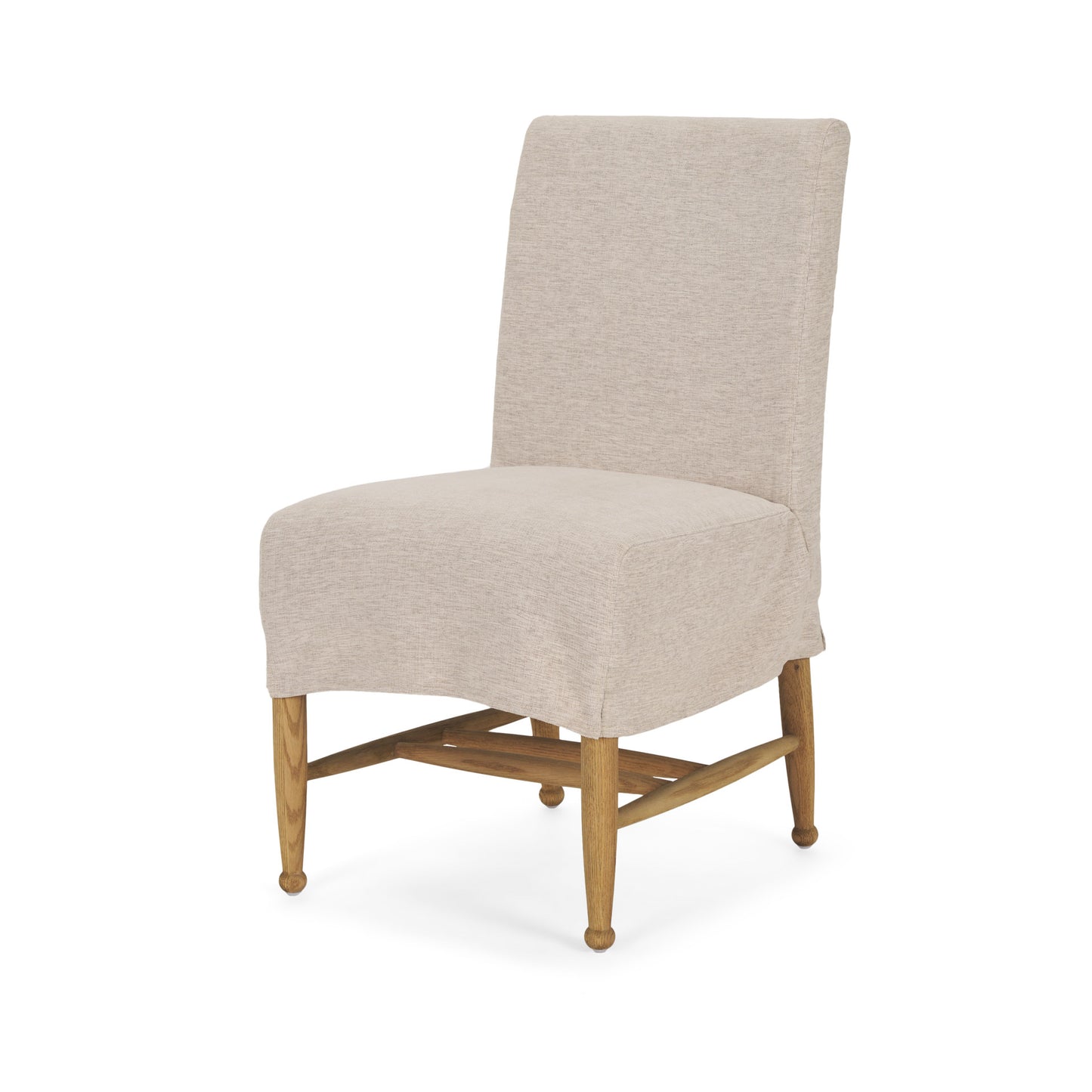 Whitley Gray Performance Fabric Dining Chair Set of 2 with Oak Wood Frame for Elegant Dining Spaces
