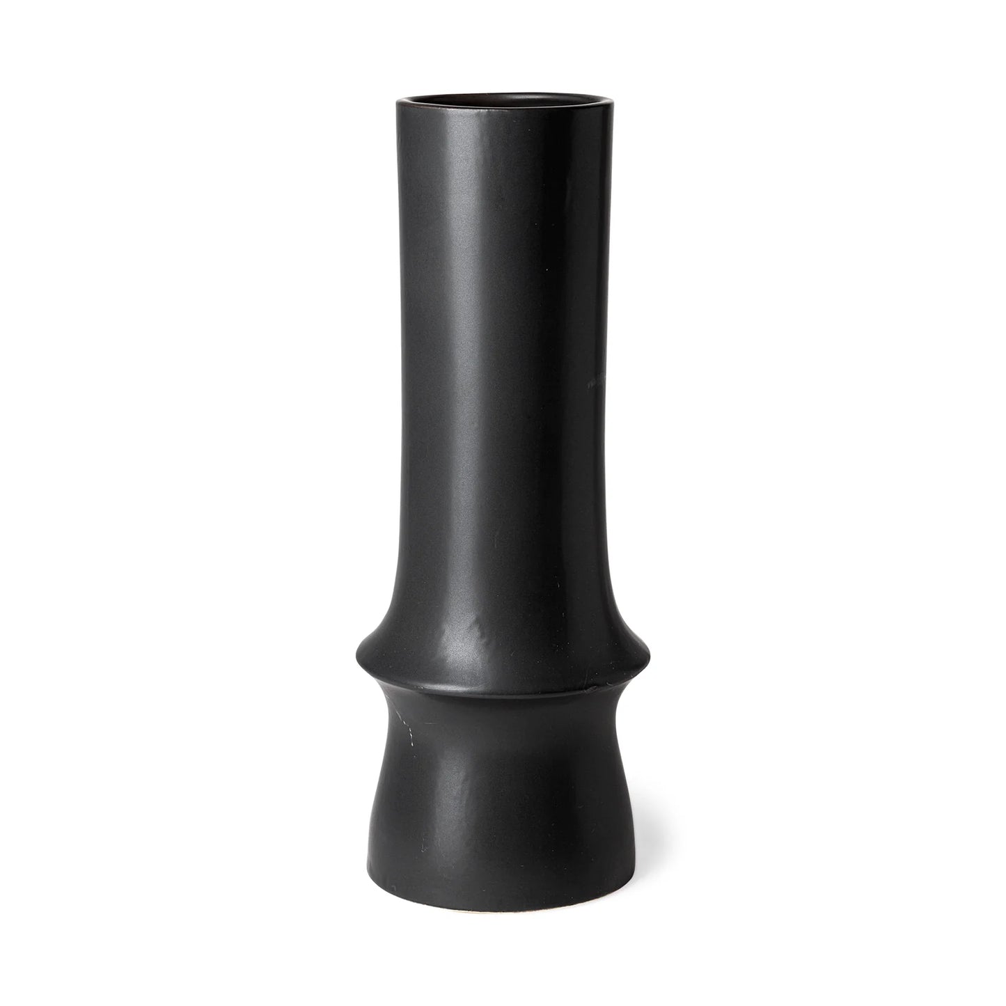 Laforge III Matte Black Ceramic Vase - Unique Design, Stylish Home Decor, Perfect for Any Setting