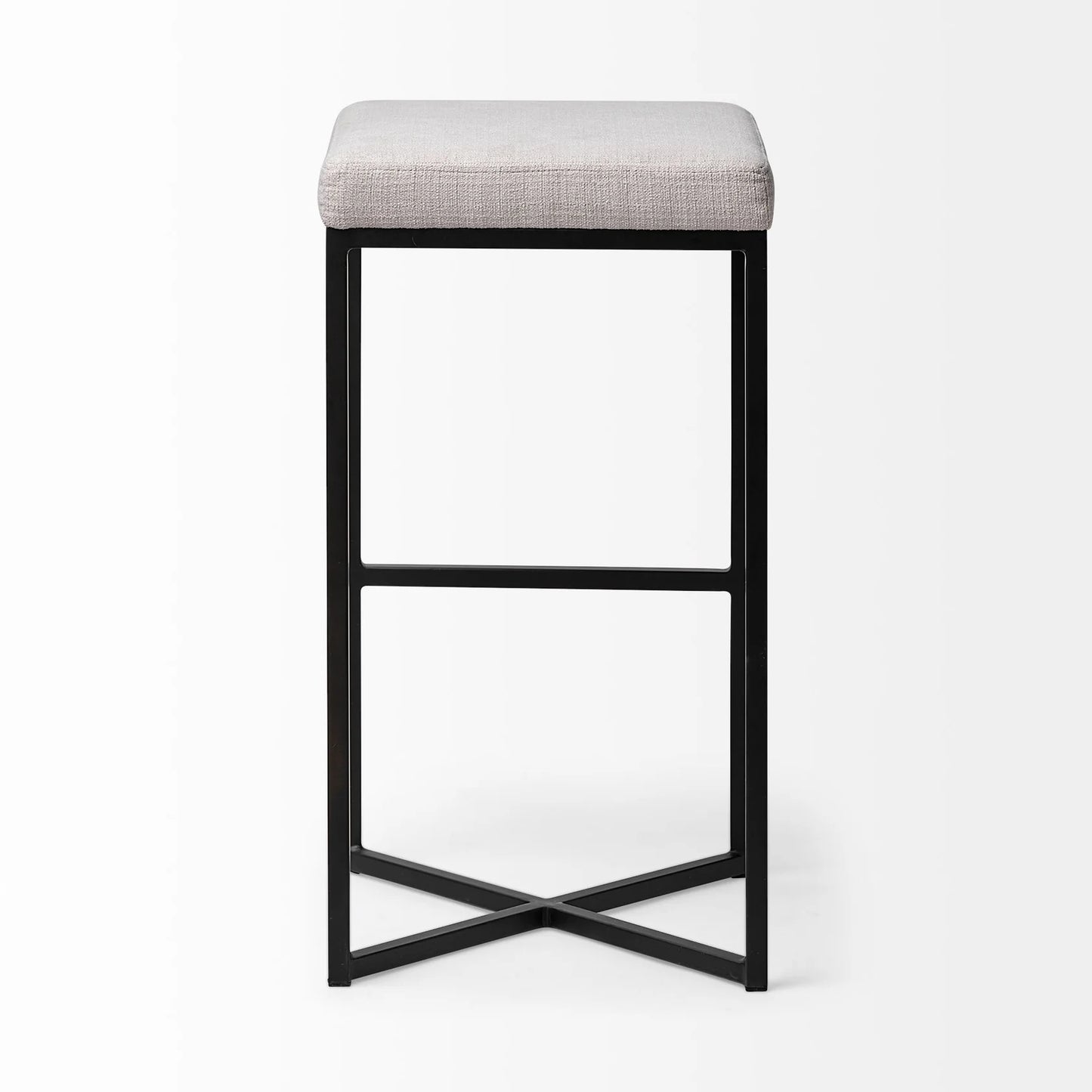 Frodo Stylish 29.75" Bar Stool with Plush Fabric Seat and Sturdy Black Metal Frame for Modern Spaces