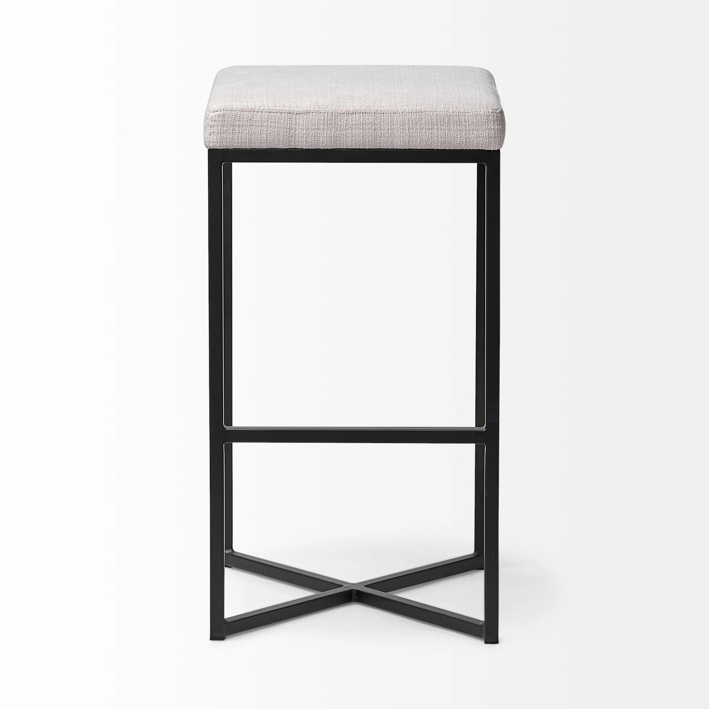 Frodo Stylish 29.75" Bar Stool with Plush Fabric Seat and Sturdy Black Metal Frame for Modern Spaces