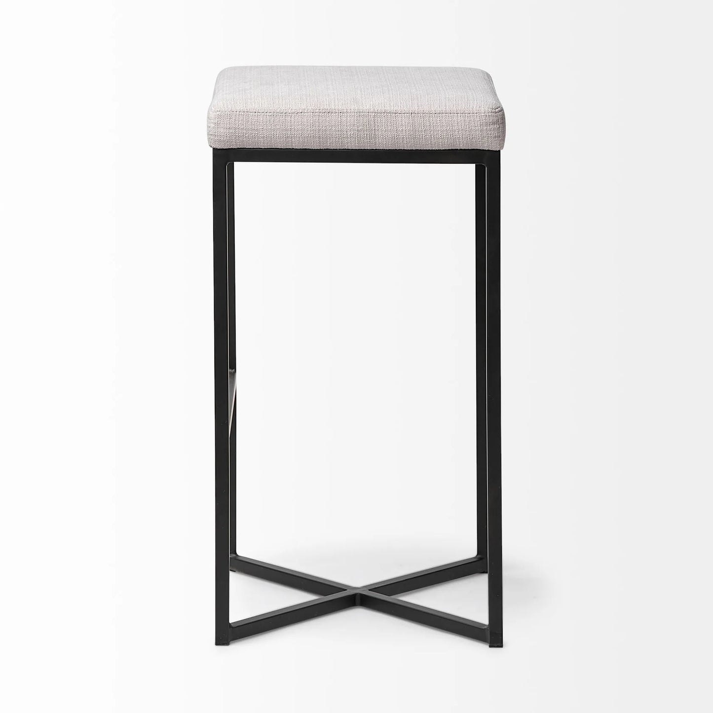Frodo Stylish 29.75" Bar Stool with Plush Fabric Seat and Sturdy Black Metal Frame for Modern Spaces
