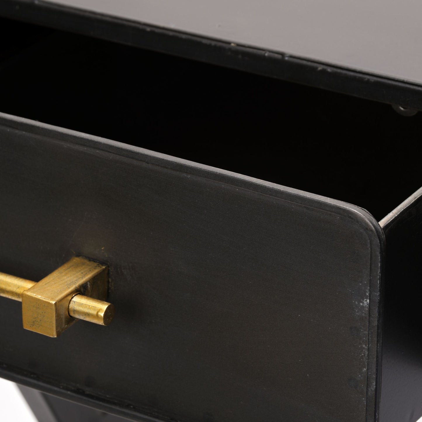 Vince Black Metal Desk with Gold Accents - 3 Drawer Office Furniture for a Stylish Workspace