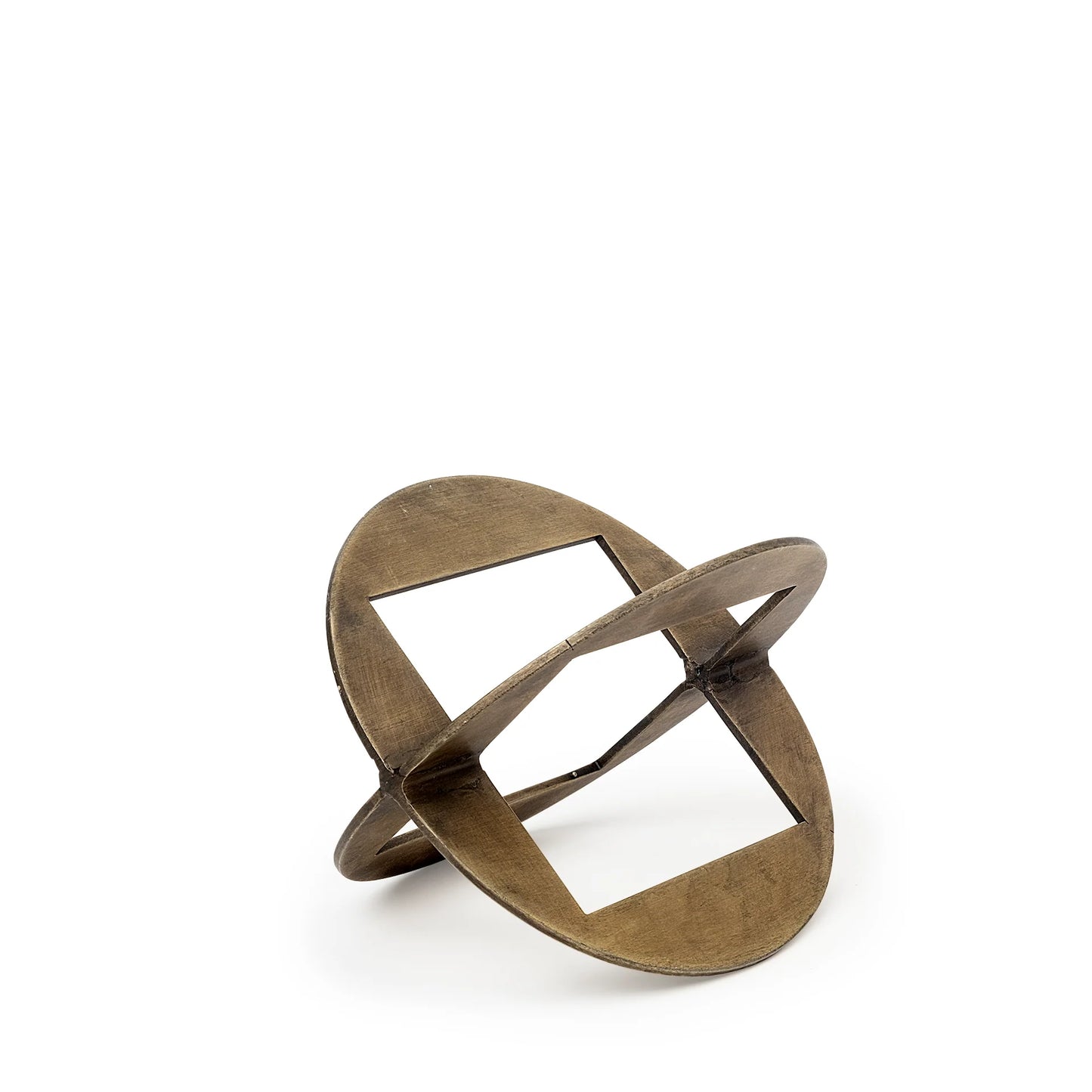 Cusco Geometric Decorative Object - 5L x 5W Antiqued Gold Metal Accent for Stylish Home Decor