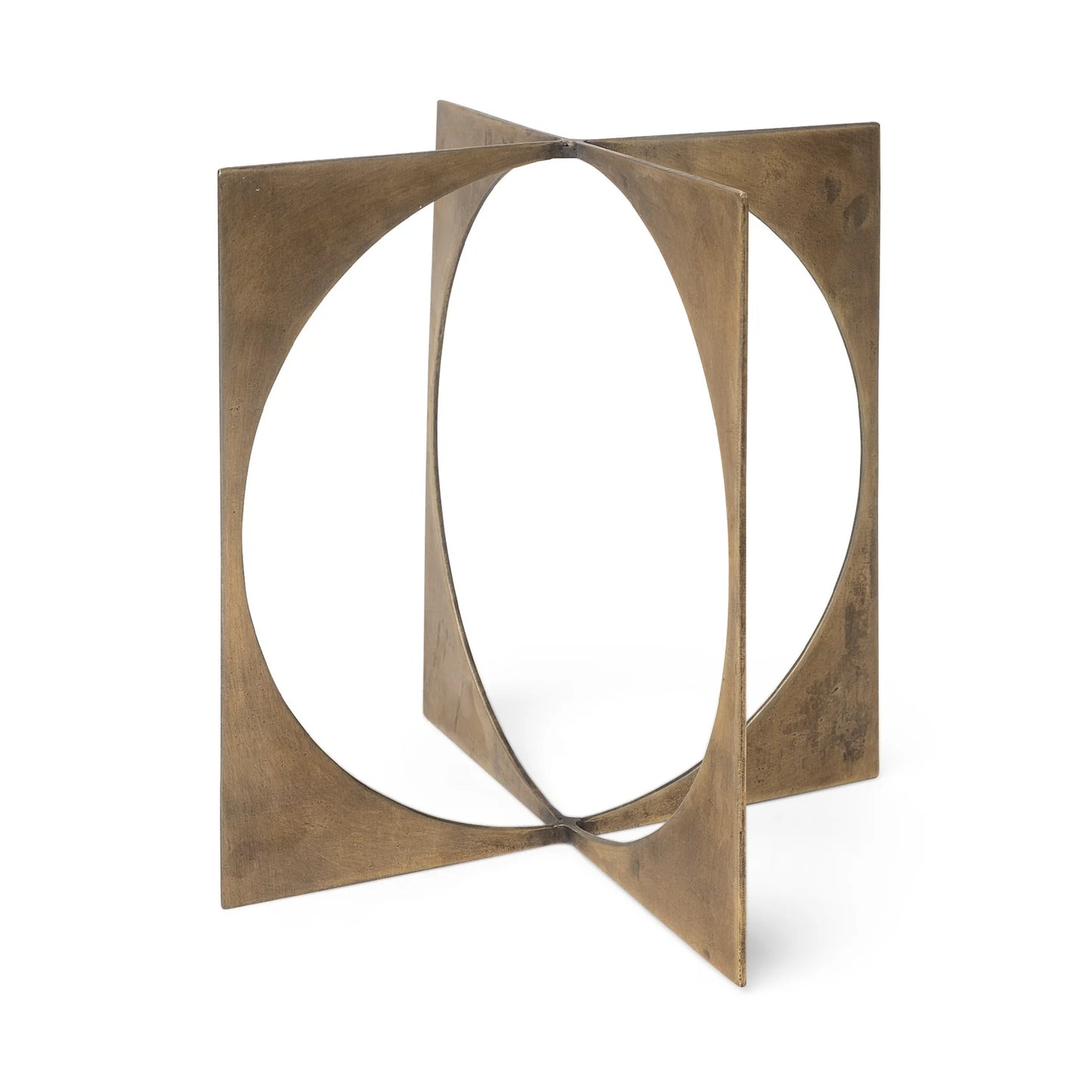 Lima II Large 10L x 10W Antiqued Gold Geometric Decorative Object for Elegant Home Décor