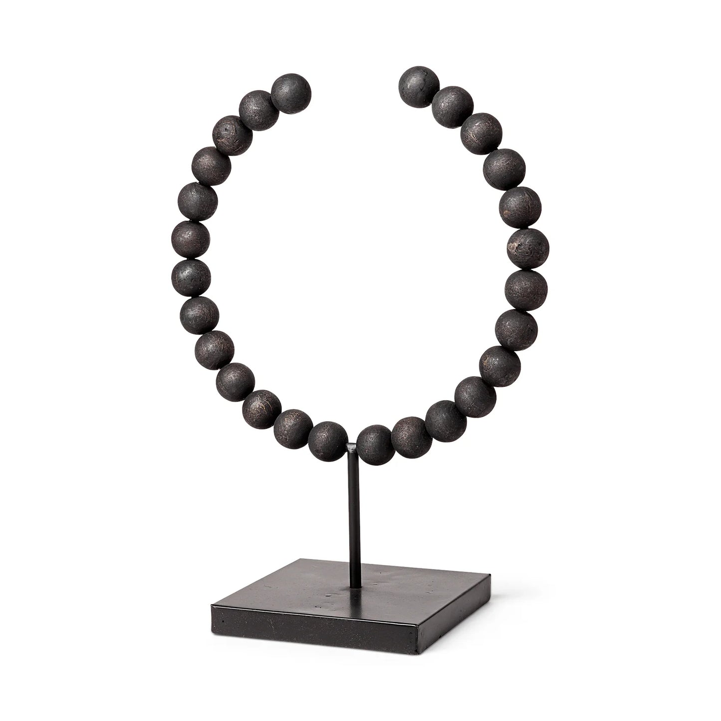 Tulane II Black Beaded Decorative Sphere - Large 12L x 6W Stylish Home Accent for Modern Decor