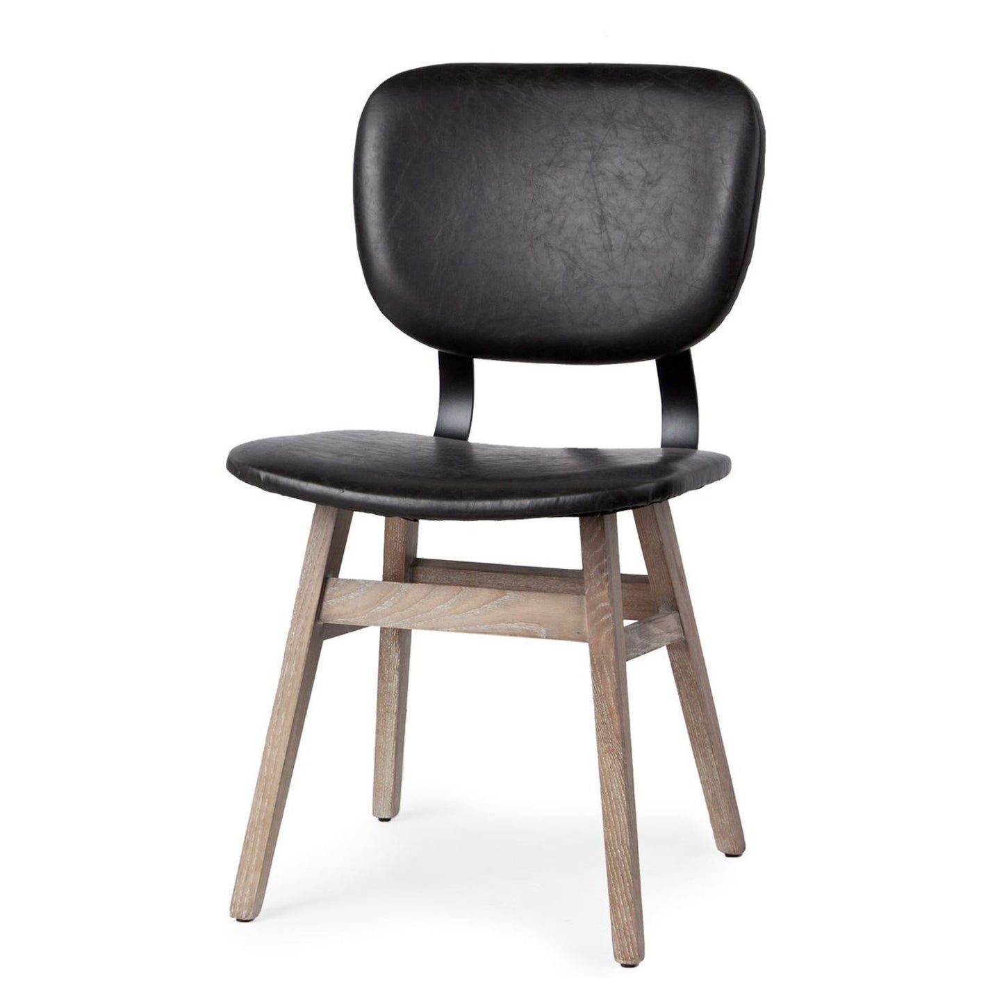 Haden I Cream Fabric Wrap Dining Chair with Brown Solid Wood Base - Set of 2, Elegant and Comfortable Seating