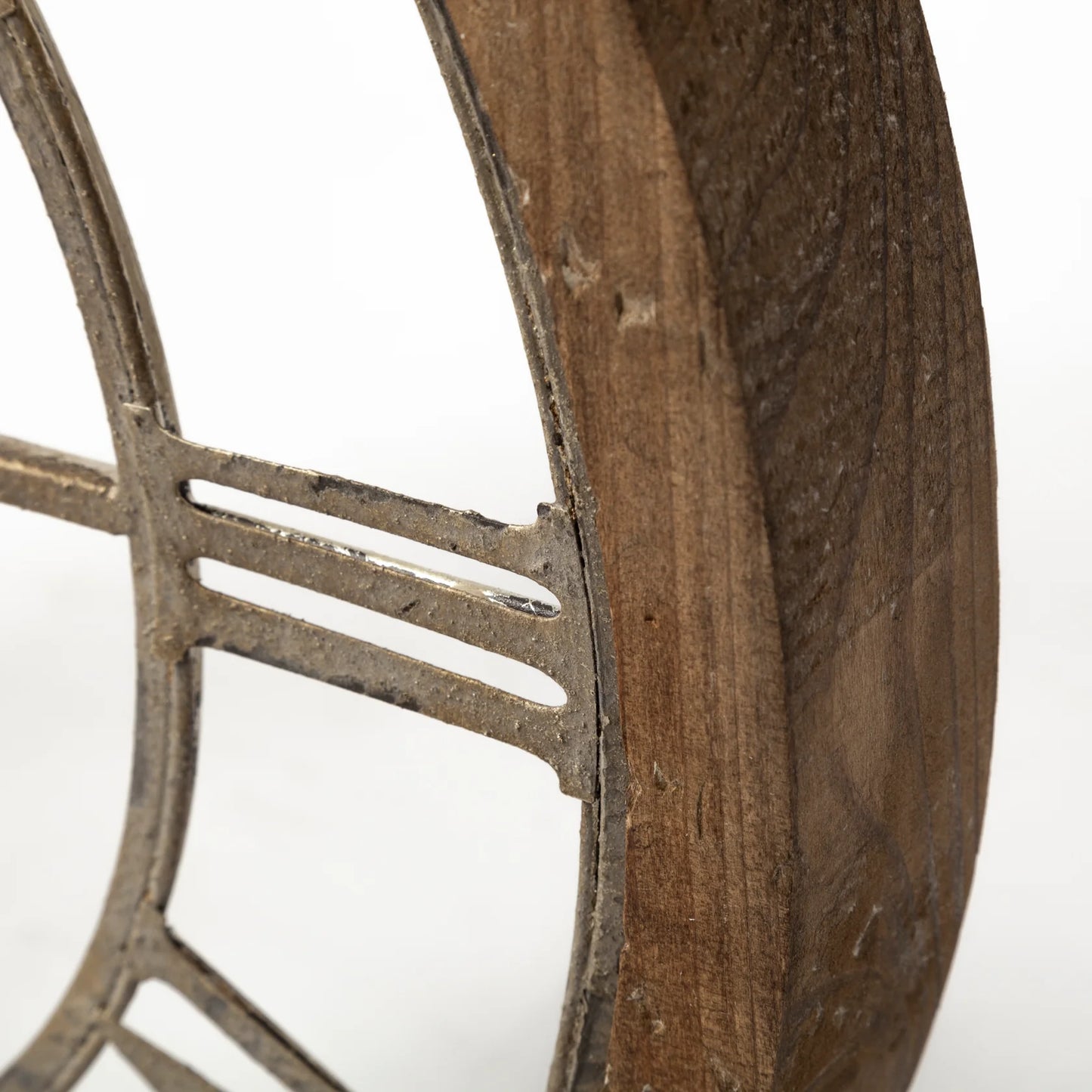 Mething Oversized Farmhouse Wall Clock – Rustic Wood and Metal Design with Large Roman Numerals for Timeless Appeal