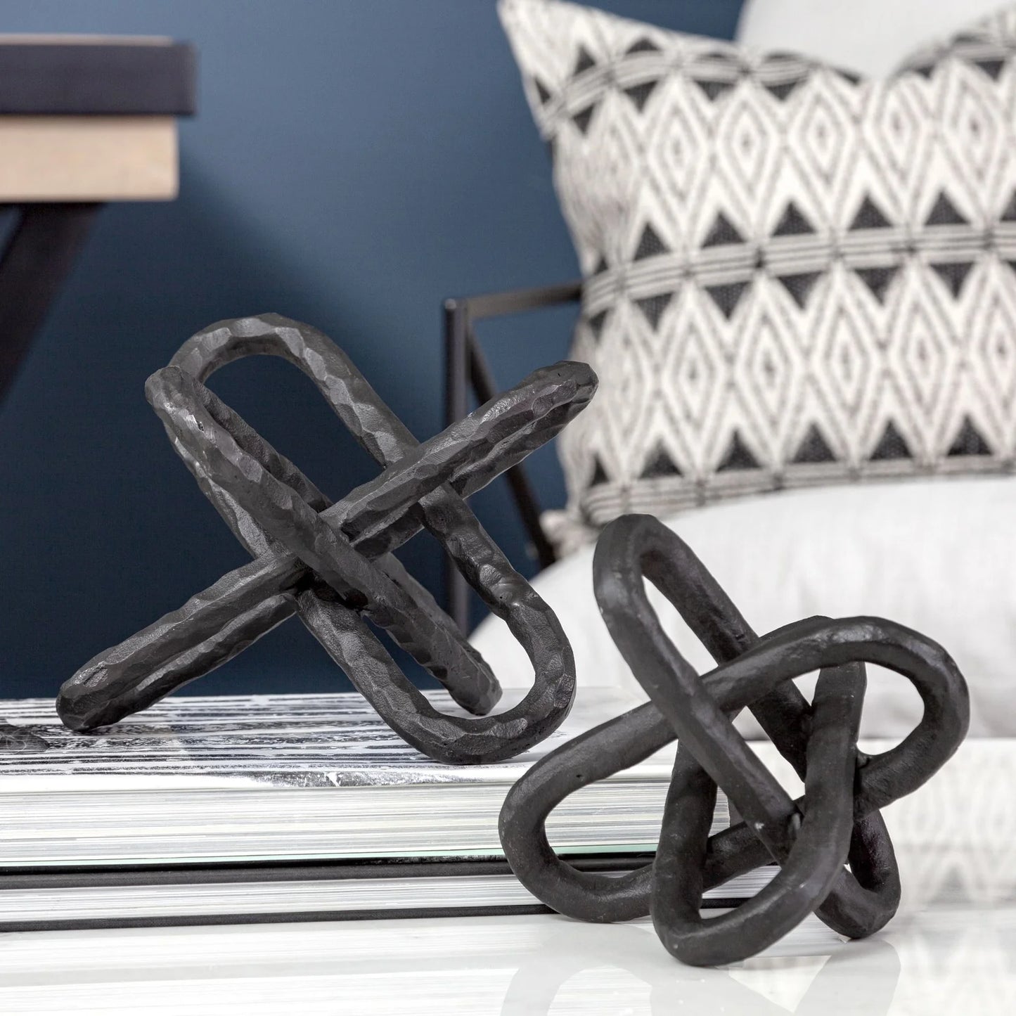 Wilhelm Industrial Black Metal Link Decor Object - Bold and Modern Statement Piece for Any Space
