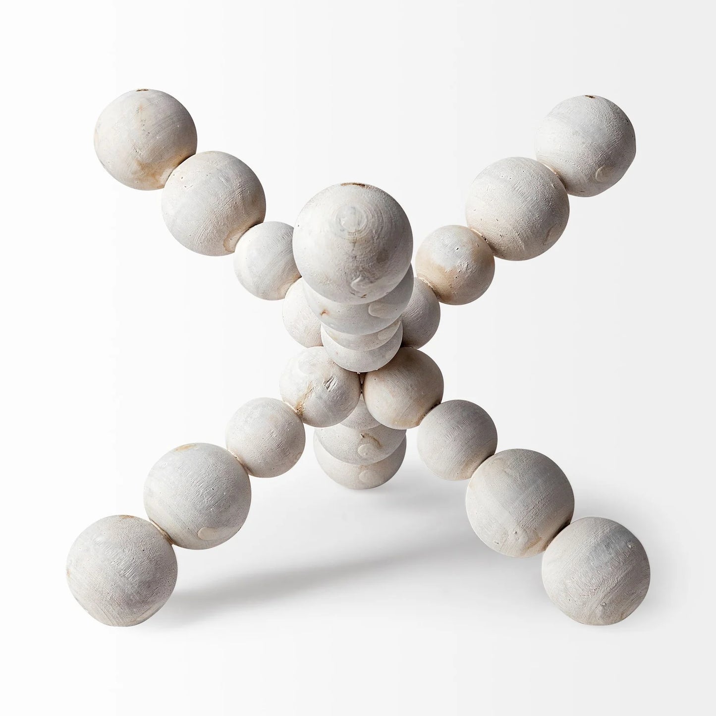 Carrollton II Large 9L x 9W Off-White Geometric Wood Ball Decor for Elegant Home Styling