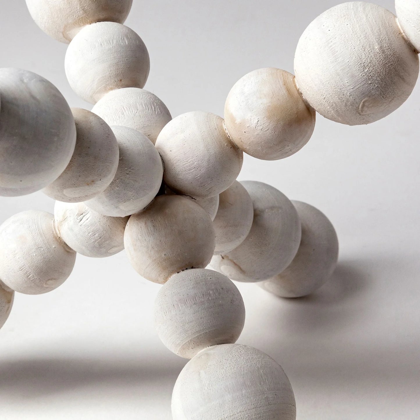 Carrollton II Large 9L x 9W Off-White Geometric Wood Ball Decor for Elegant Home Styling