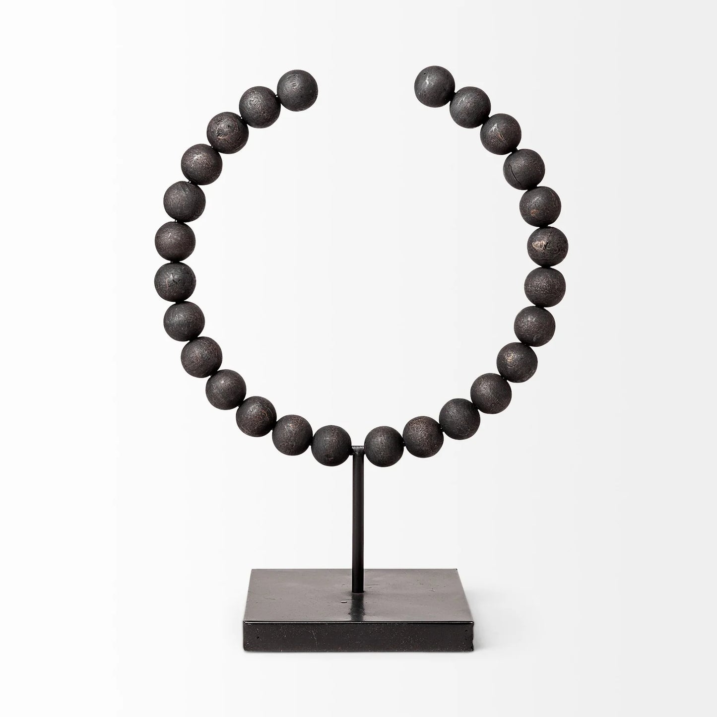 Tulane II Black Beaded Decorative Sphere - Large 12L x 6W Stylish Home Accent for Modern Decor