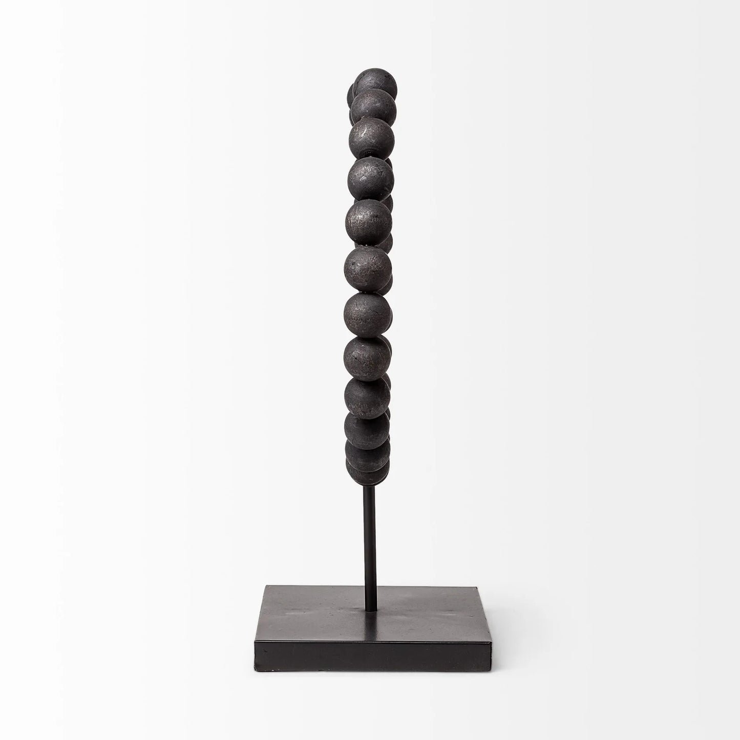 Tulane II Black Beaded Decorative Sphere - Large 12L x 6W Stylish Home Accent for Modern Decor