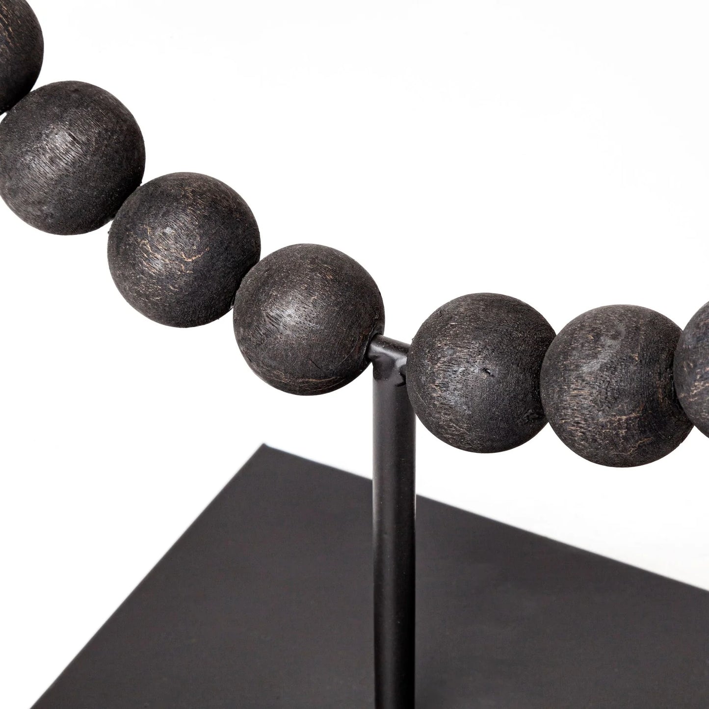 Tulane II Black Beaded Decorative Sphere - Large 12L x 6W Stylish Home Accent for Modern Decor