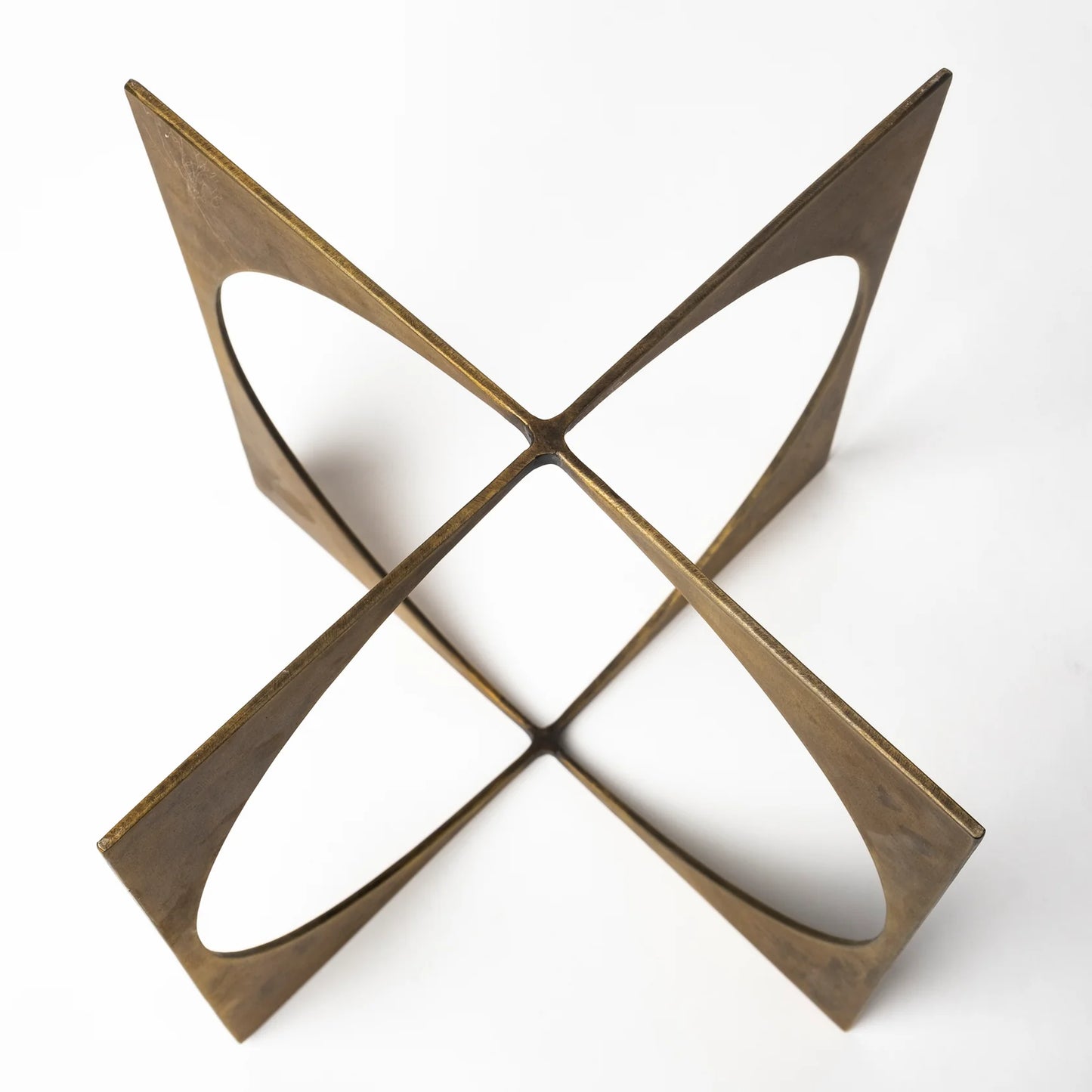 Lima II Large 10L x 10W Antiqued Gold Geometric Decorative Object for Elegant Home Décor