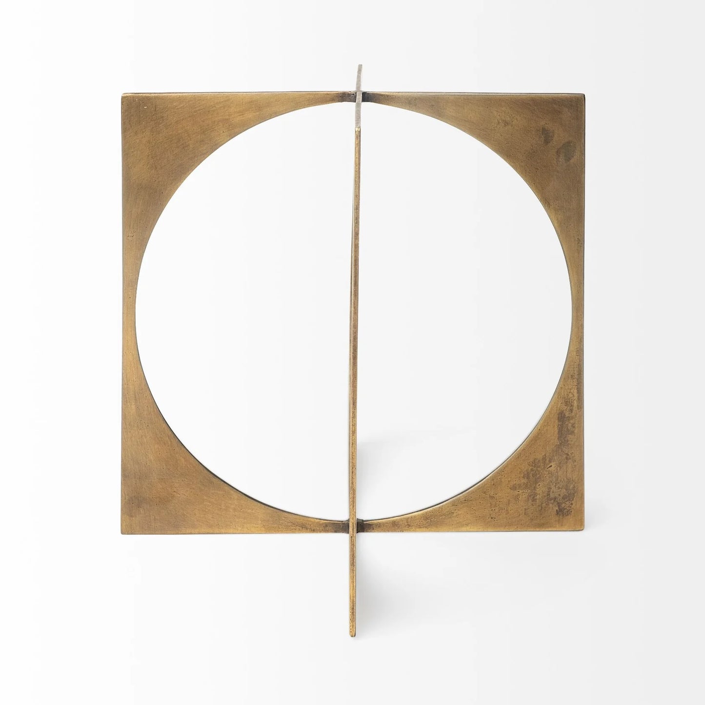 Lima II Large 10L x 10W Antiqued Gold Geometric Decorative Object for Elegant Home Décor