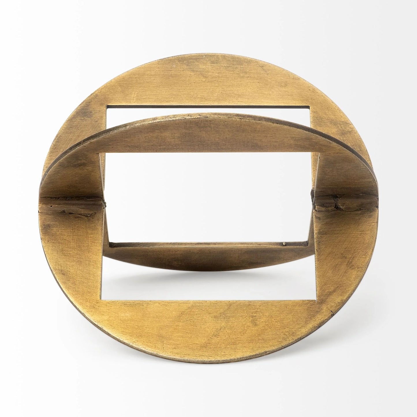 Cusco Geometric Decorative Object - 5L x 5W Antiqued Gold Metal Accent for Stylish Home Decor