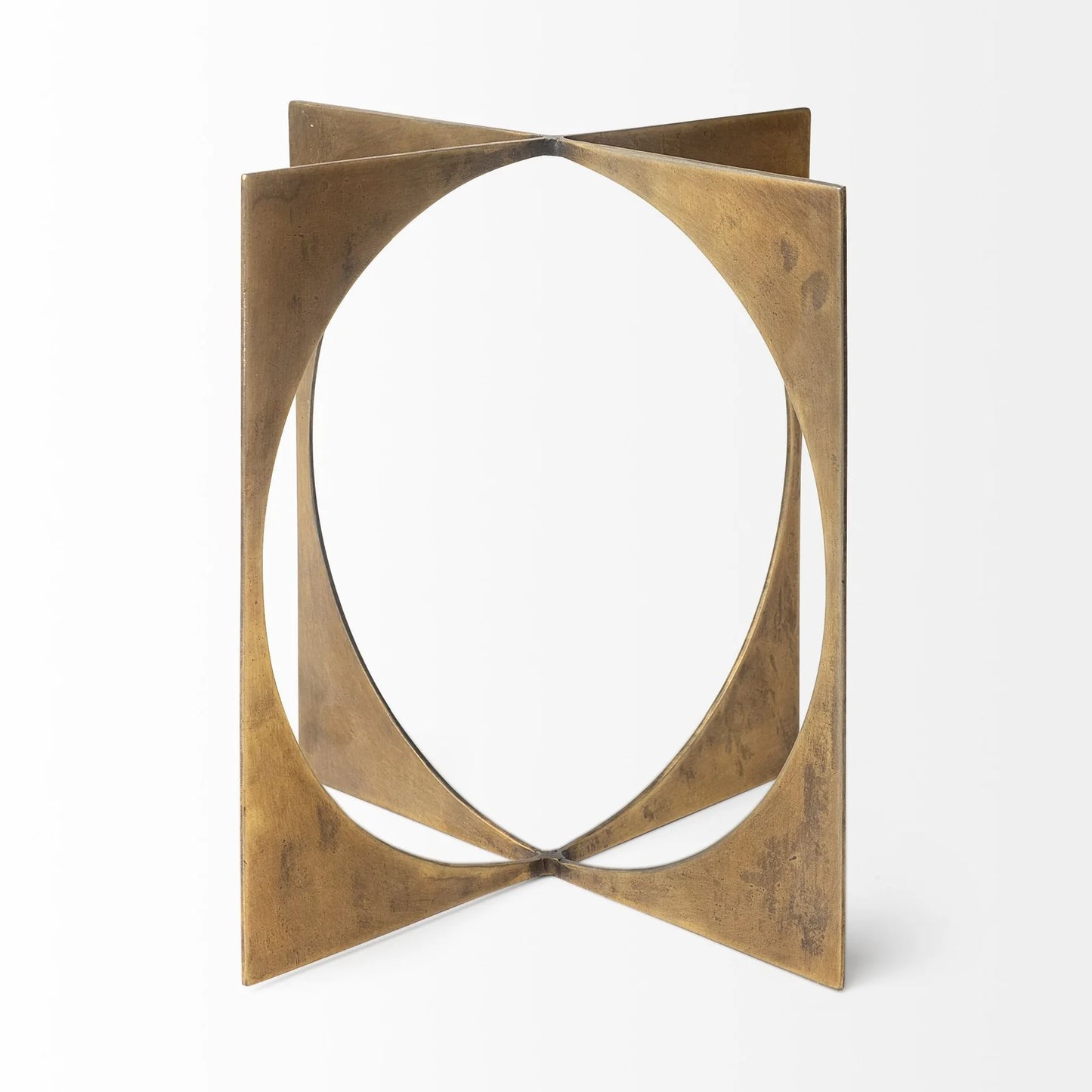 Lima II Large 10L x 10W Antiqued Gold Geometric Decorative Object for Elegant Home Décor
