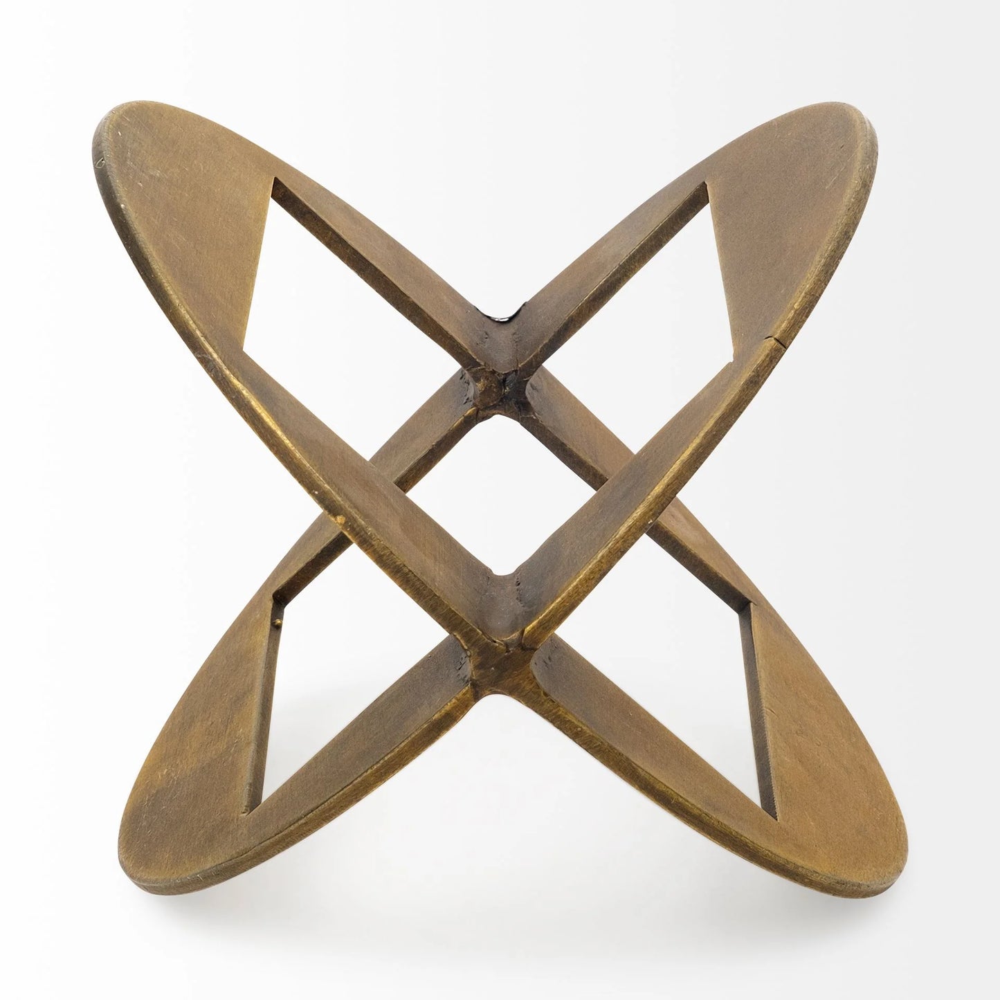 Cusco Geometric Decorative Object - 5L x 5W Antiqued Gold Metal Accent for Stylish Home Decor