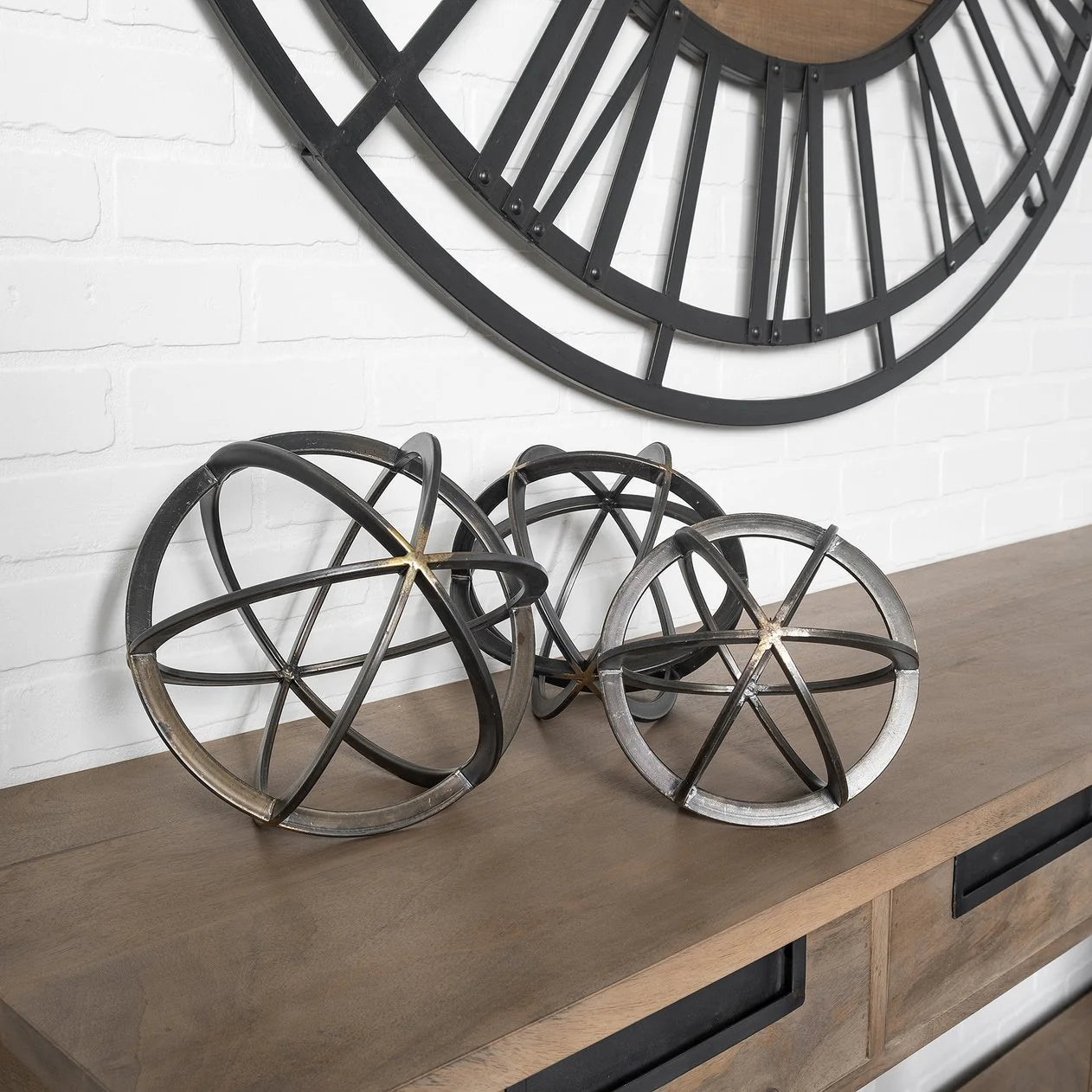 Galenna III Large Decorative Orb - 10L x 10W Black Metal Design for Stylish Home Accents