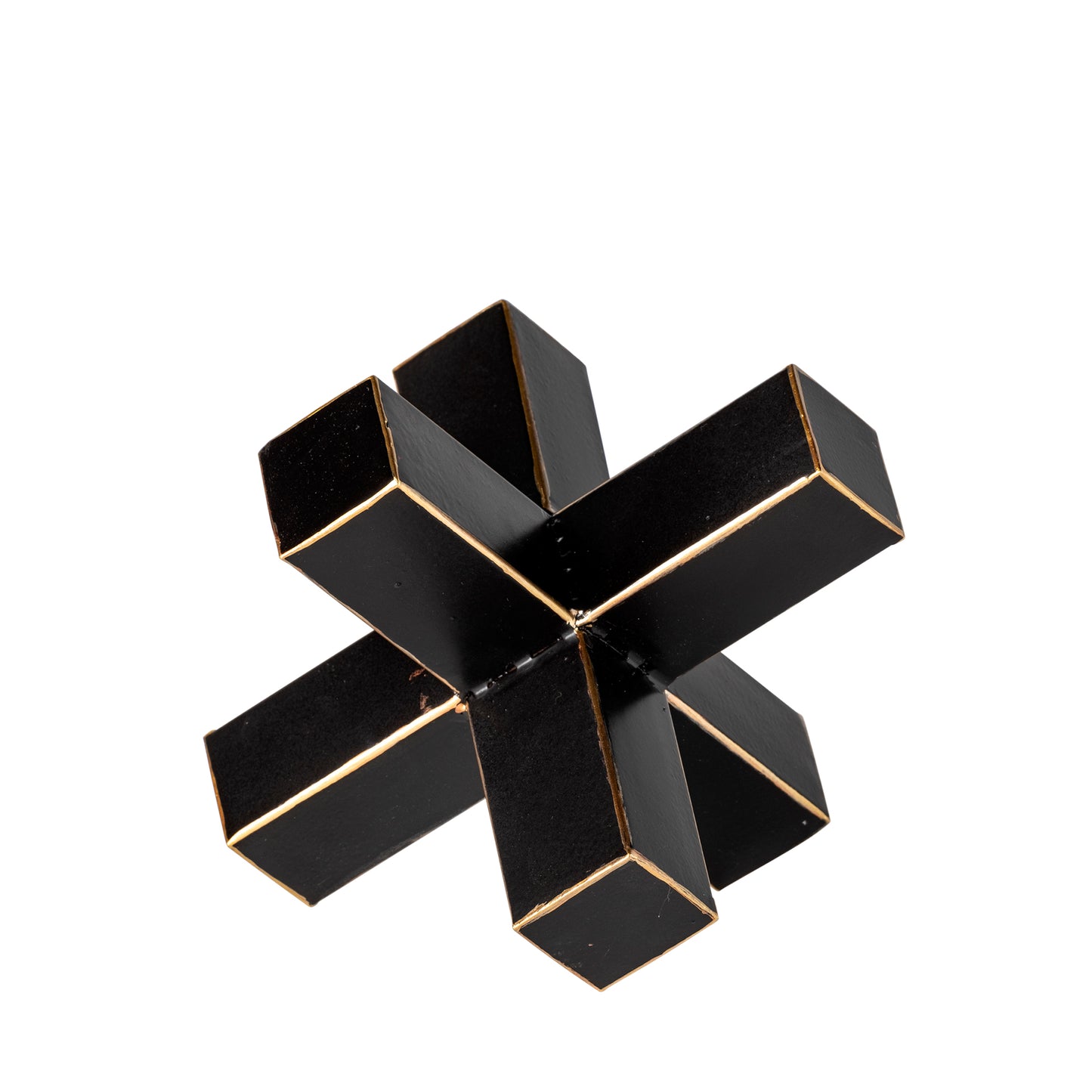 Abel Geometric Decorative Object β Matte Black & Gold Accent for Modern Home Decor & Styling