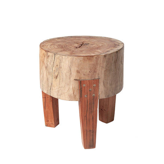 Asco Rustic Stool β Solid Reclaimed Wood | Handcrafted Farmhouse Accent Seating
