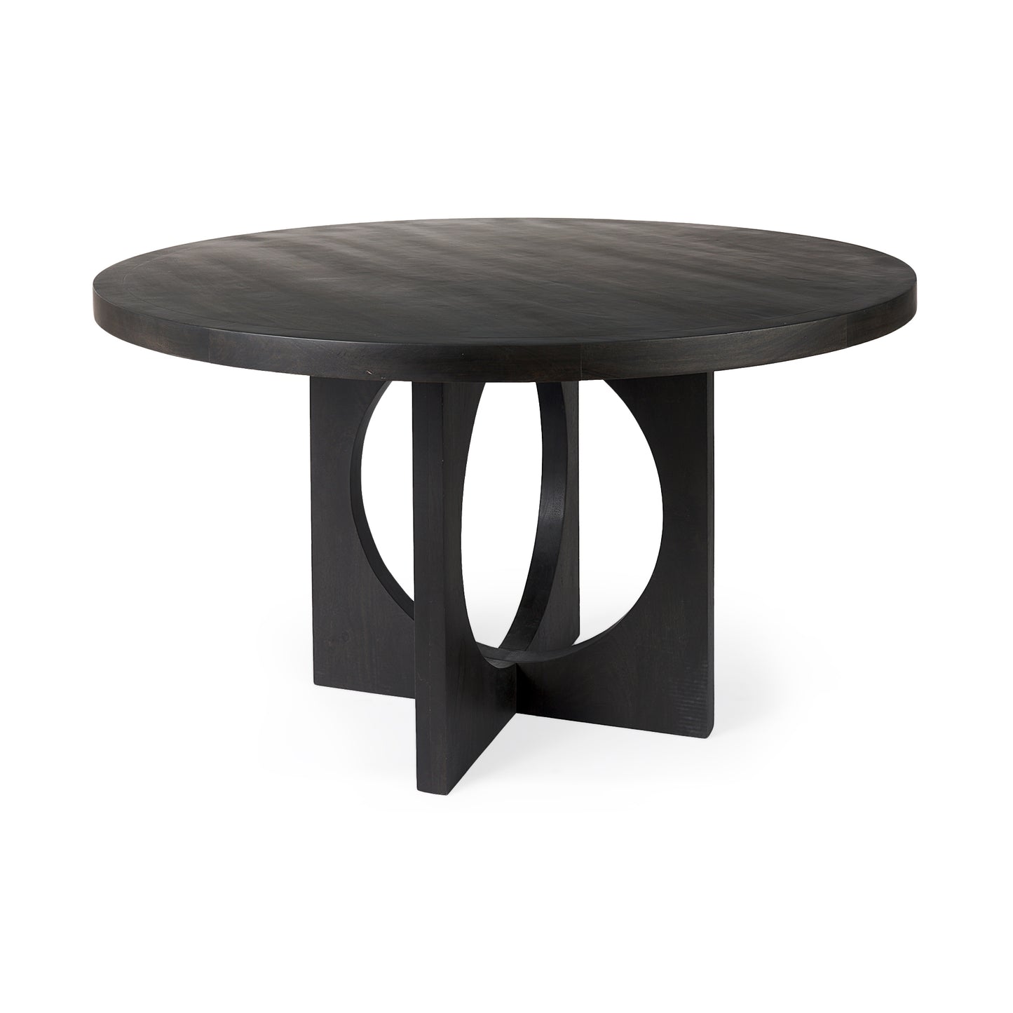 Liesl Barely Gray Finished Wood Dining Table with Circular Top for a Modern and Elegant Dining Experience