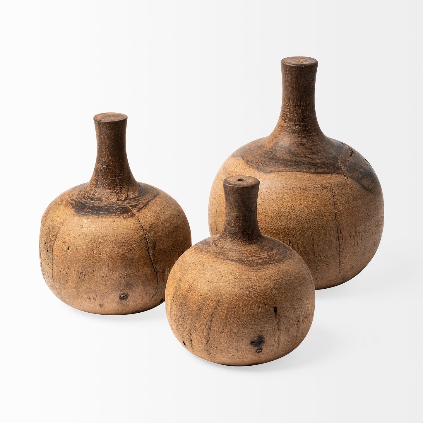 Afra Small Solid Wood Vase - Elegant Decorative Object for Stylish Home Décor & Unique Gifts